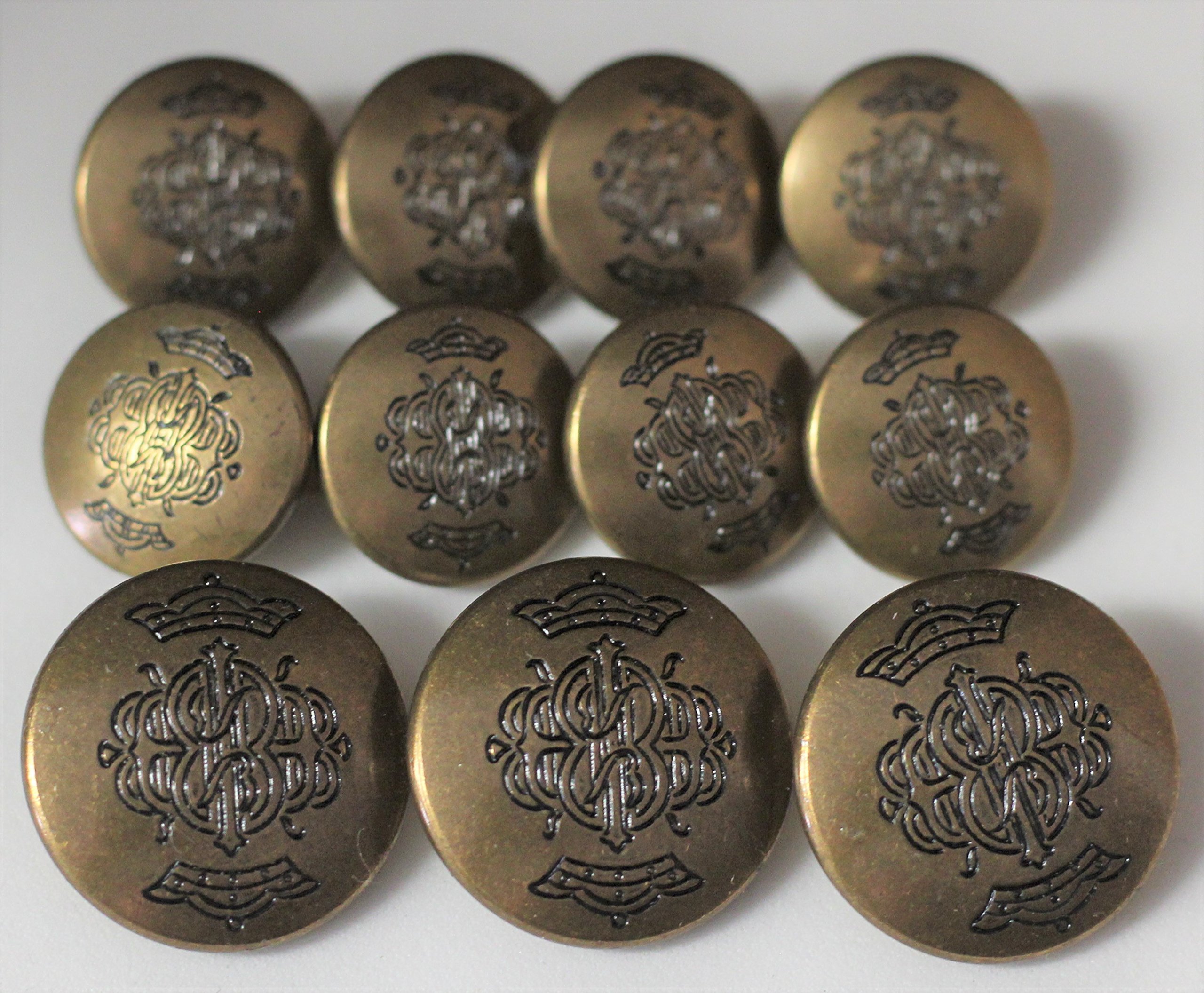 Antiqued Brasstone Metal Alloy JACKET BLAZER 11 BUTTON SET