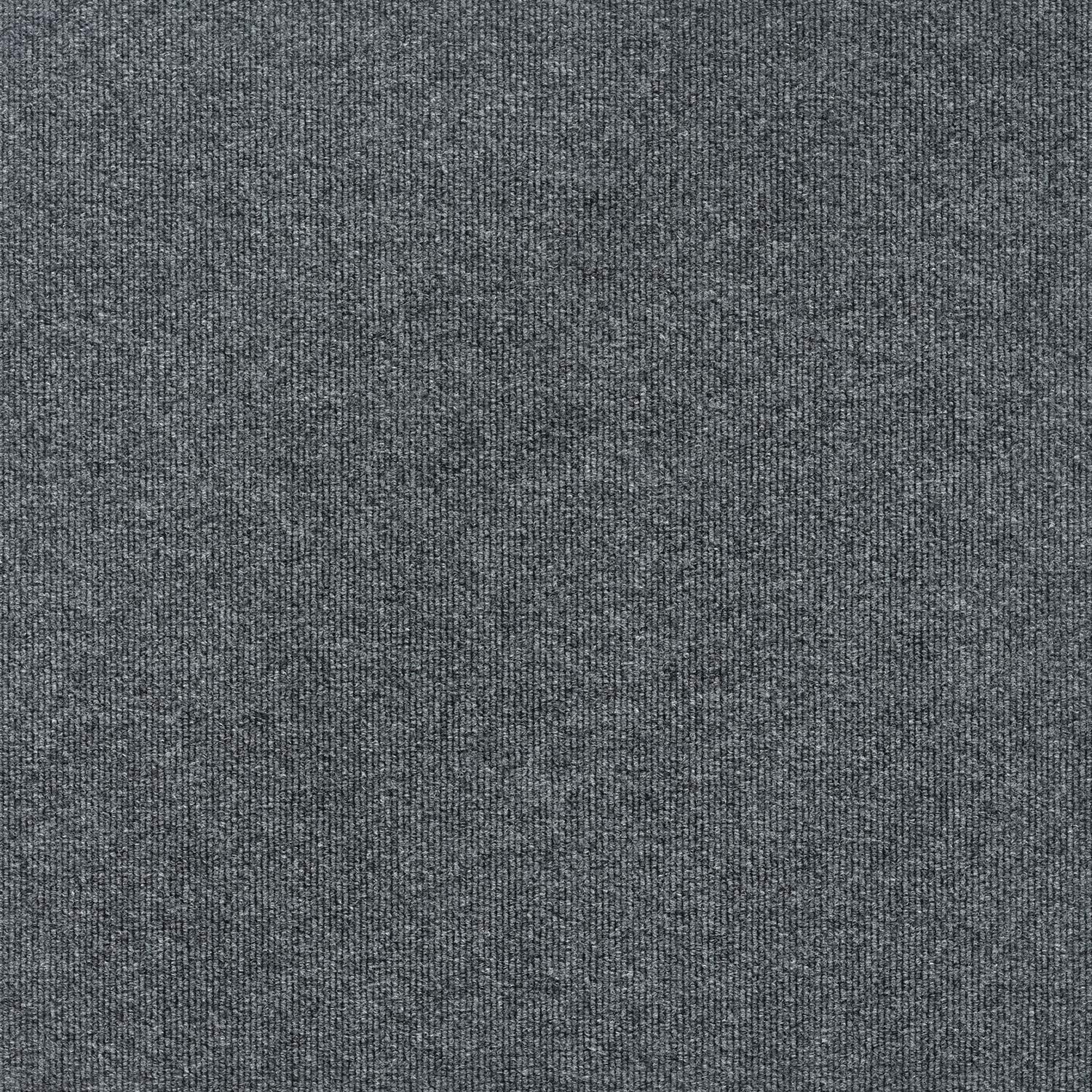 S&H 24 x 24 Spyglass Single Rib Premium Peel & Stick Carpet Tiles - 15 Tiles Per Box, 60 sq ft. (Sky Gray)