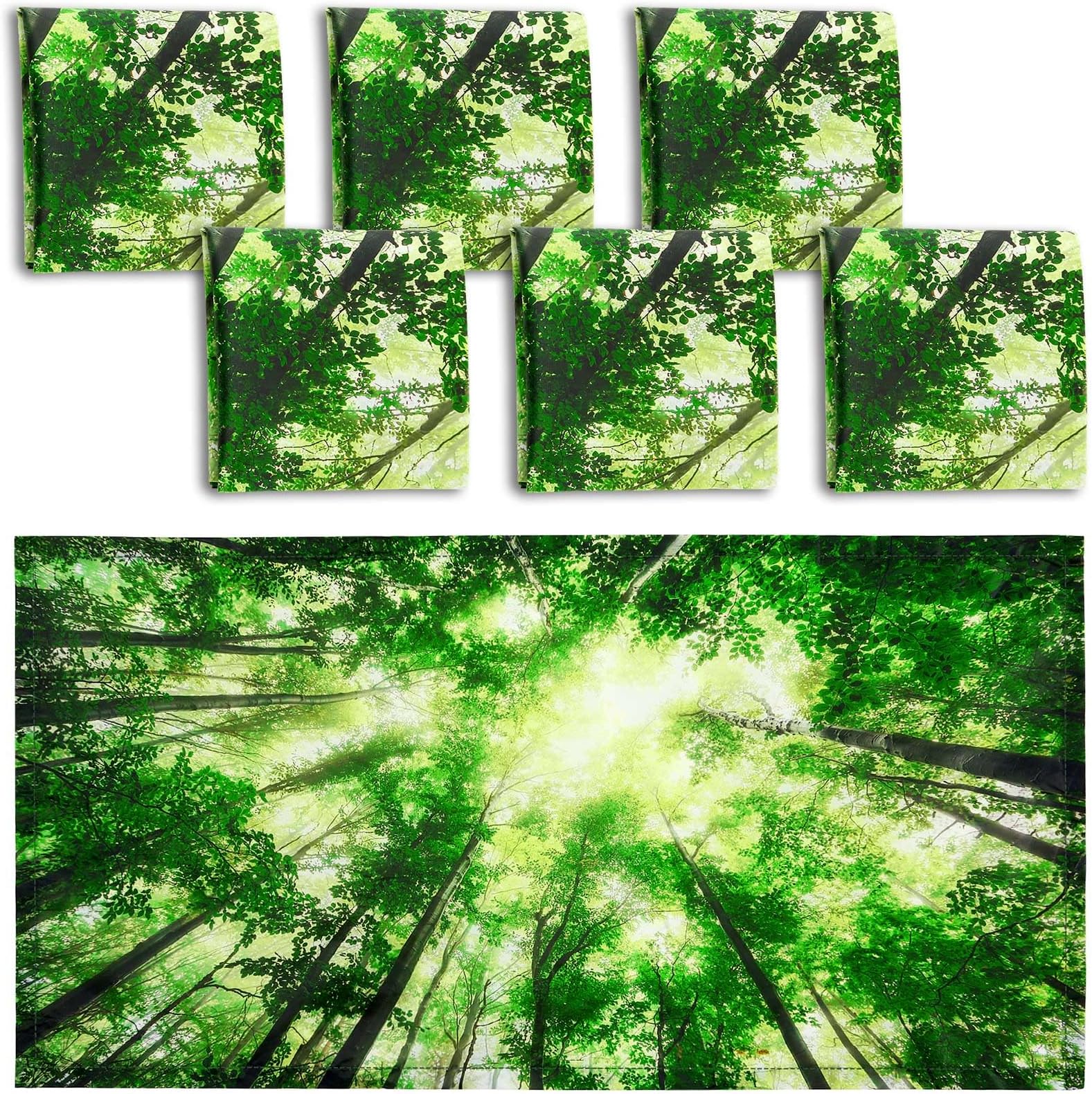 Hortsun 6 Pcs Magnetic Fluorescent Light Covers, 4 x 2 Feet Magnetic Classroom Light Covers for Fluorescent Shade, Drop Ceiling Lighting, School Office Classroom Decor(Forest)
