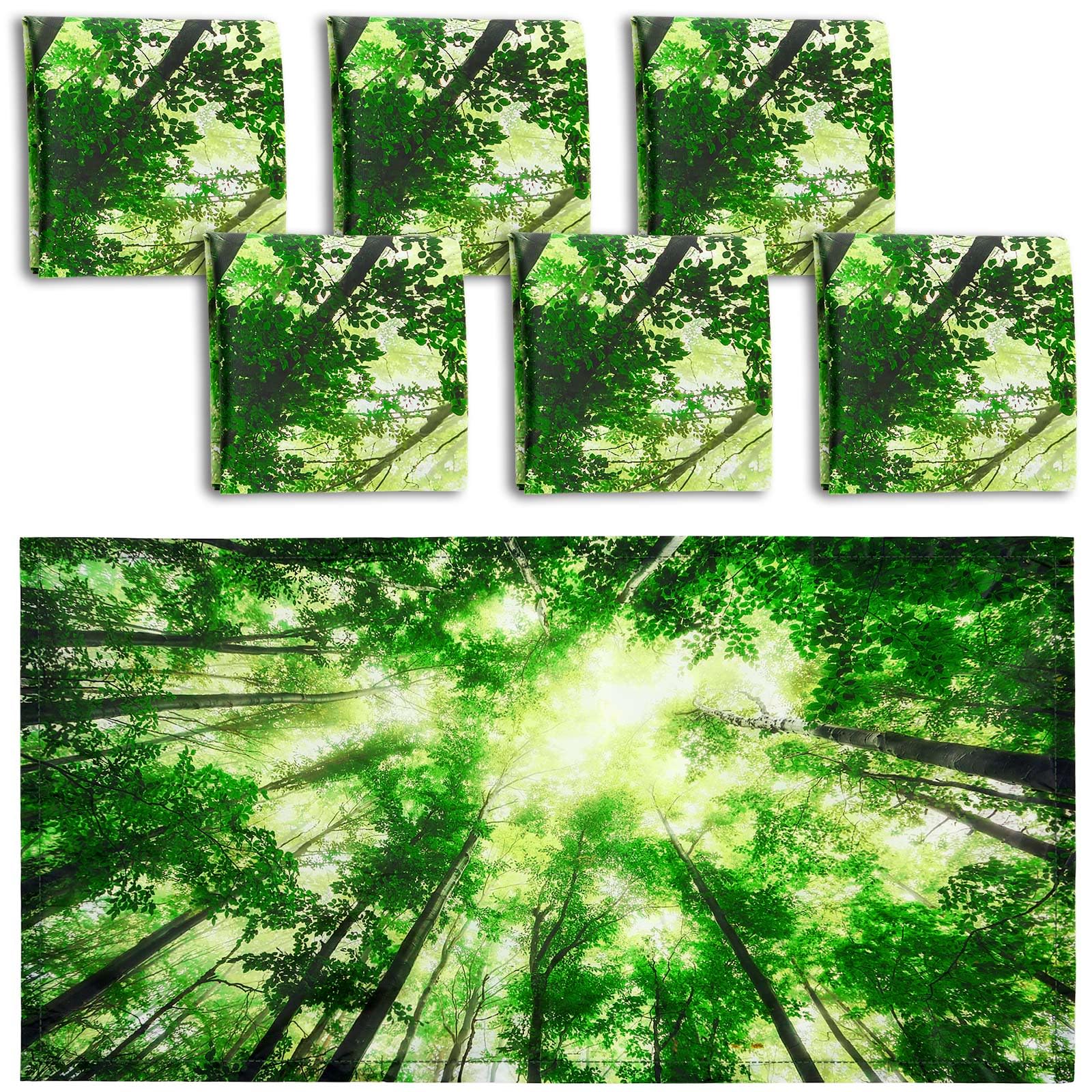 Hortsun 6 Pcs Magnetic Fluorescent Light Covers, 4 x 2 Feet Magnetic Classroom Light Covers for Fluorescent Shade, Drop Ceiling Lighting, School Office Classroom Decor(Forest)