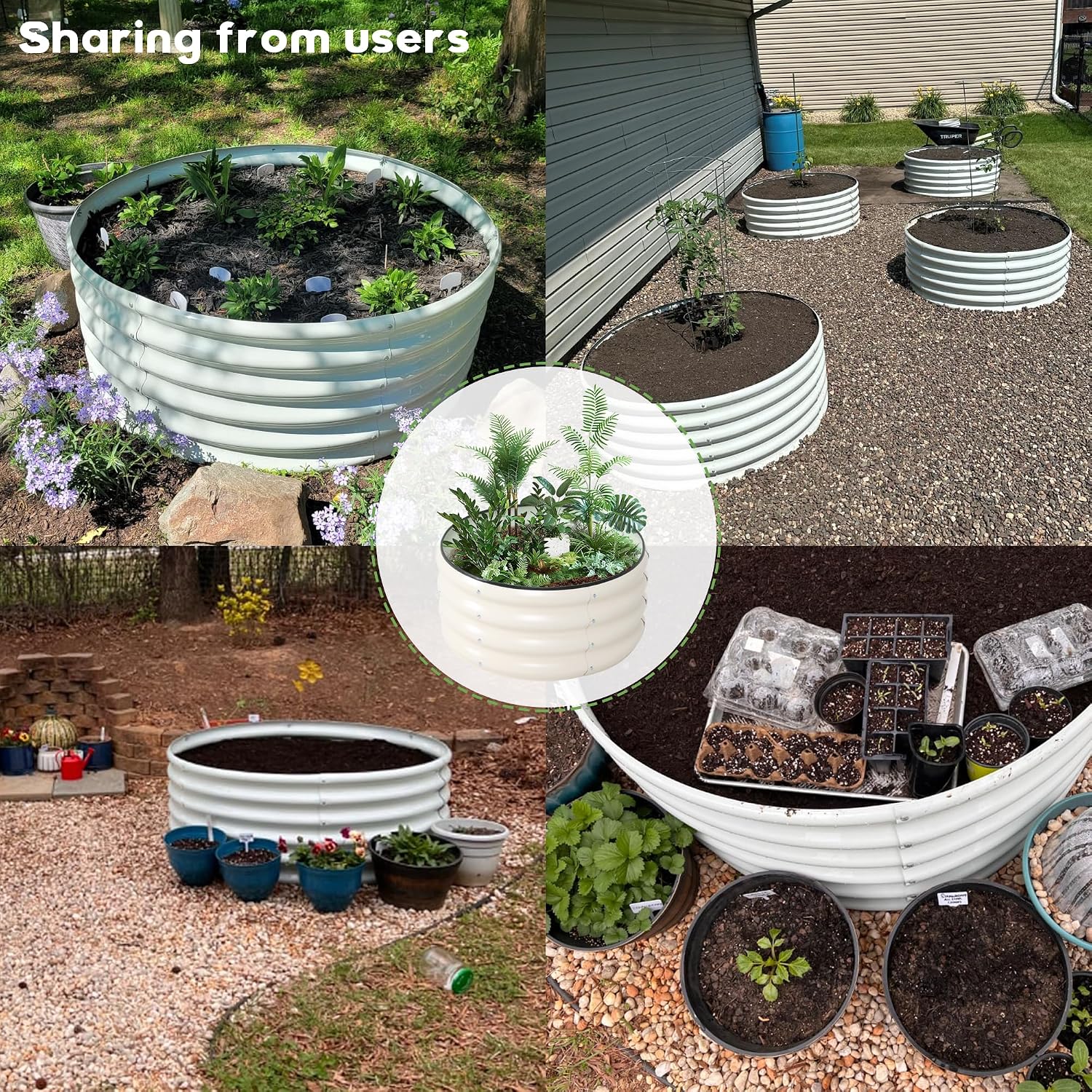 Galvanized Raised Garden Bed Kit Outdoor Metal Garden Planter Box for Backyard Gardening, Planting Vegetables, and Patio (Dia23.6"x11.8")