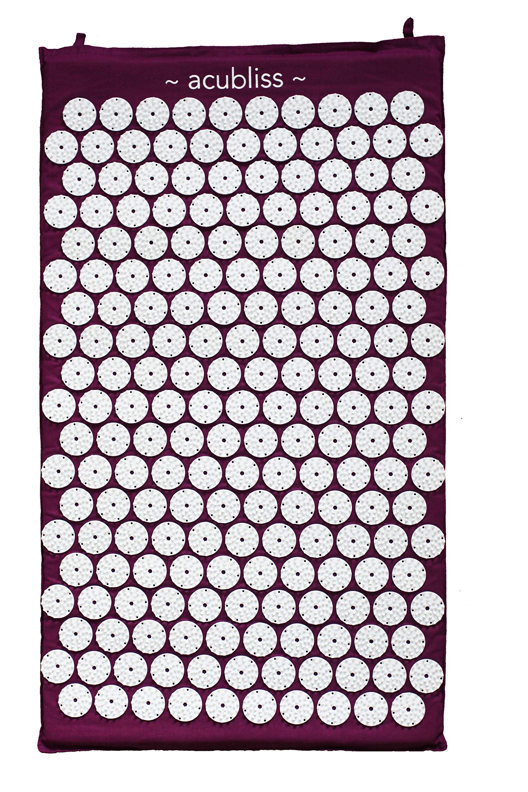 AcublissAcupressure Mat, 8,358 Acupuncture Pressure Points for Back Pain Relief, Increased Energy, Relaxation with Drawstring Bag, 26x16x1, Purple