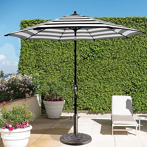 Miniatura 7 de Blissun Base de sombrilla de patio de 265 libras soporte de base de sombrilla de mercado para patio jardín césped bronce B-012A