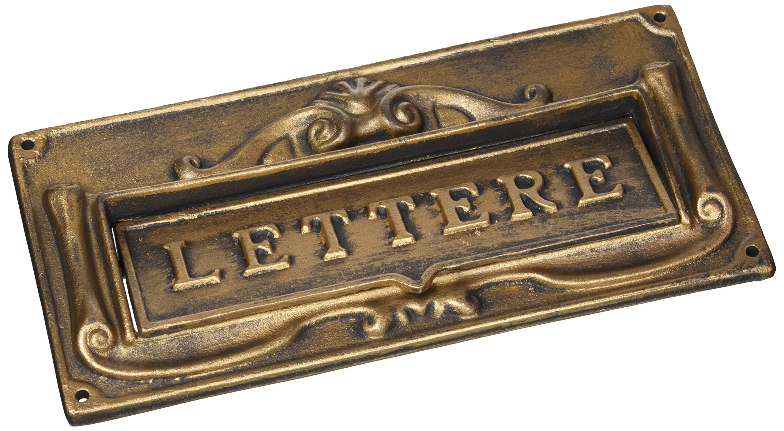 Boîte aux lettres en aluminium et bronze Blinky avec inscription italienne