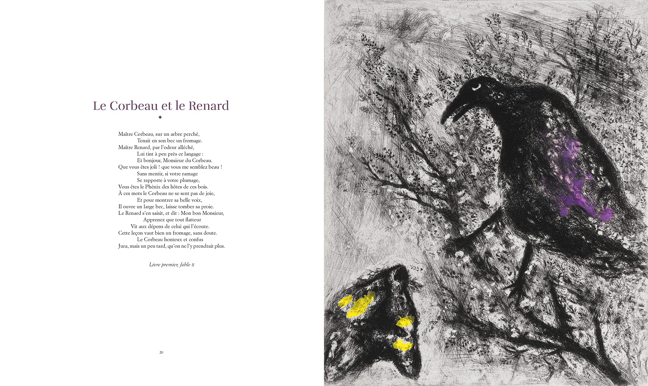 Les Fables de La Fontaine illustrées par Chagall. Version grand format
