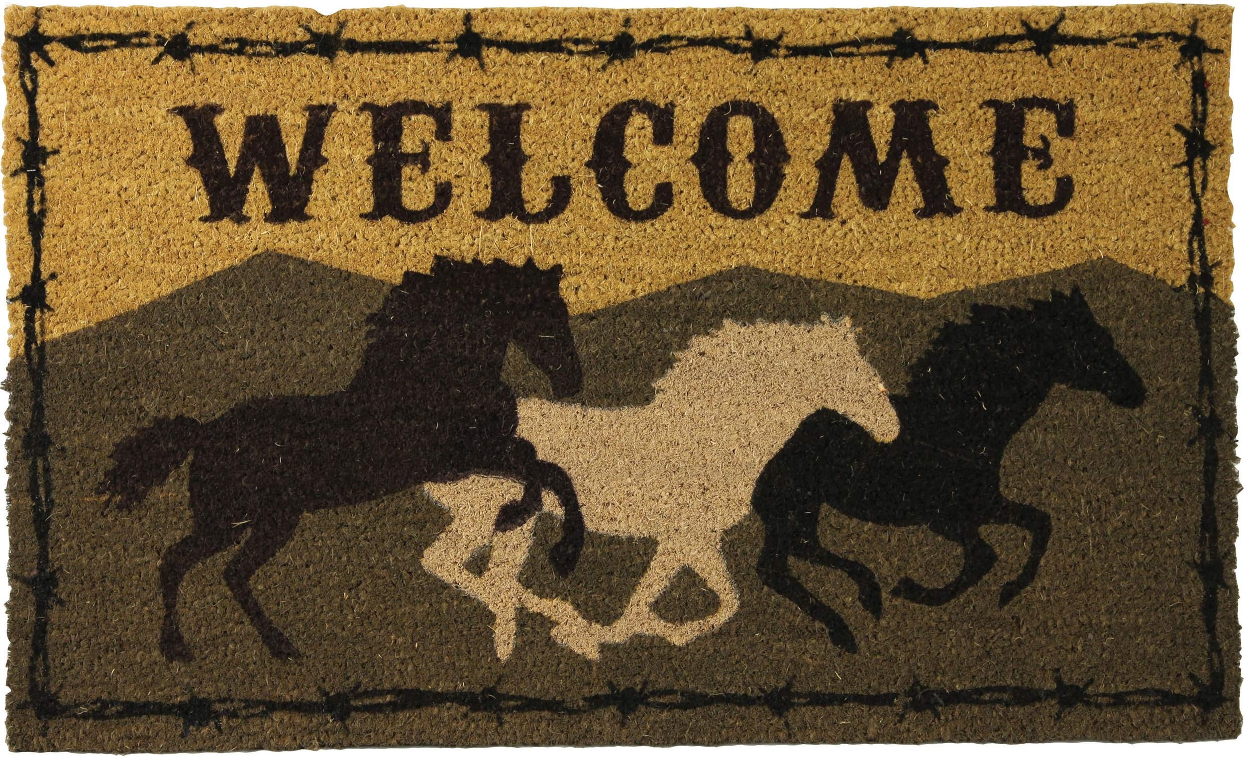 River's Edge Products Horse Coir Doormat, Outdoor Welcome Mat, 30 by 18 Inches