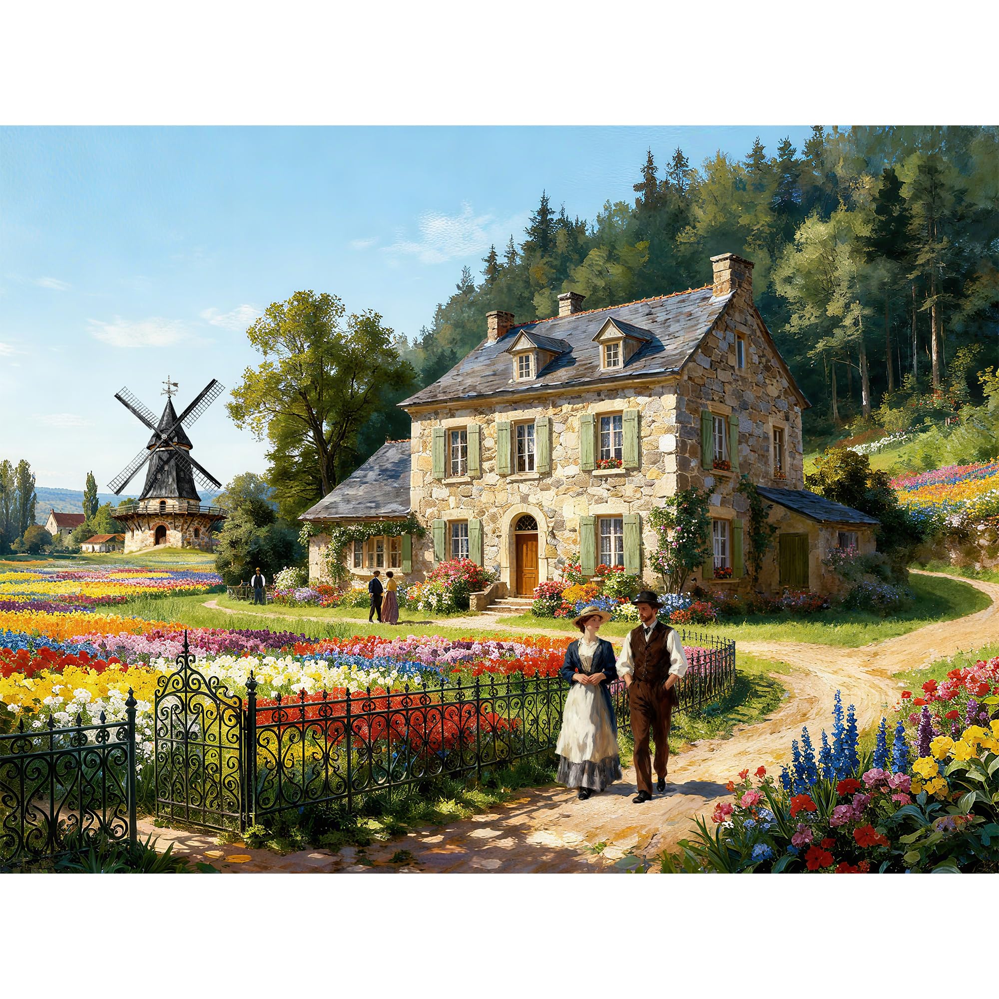 CREAFOMIFE 1000 Piece Jigsaw Puzzle for Adults, Hard Difficult Challenging Large Puzzle, Gift for Adult Puzzle Lovers Retro Manor (27.5 x 20 Inches)