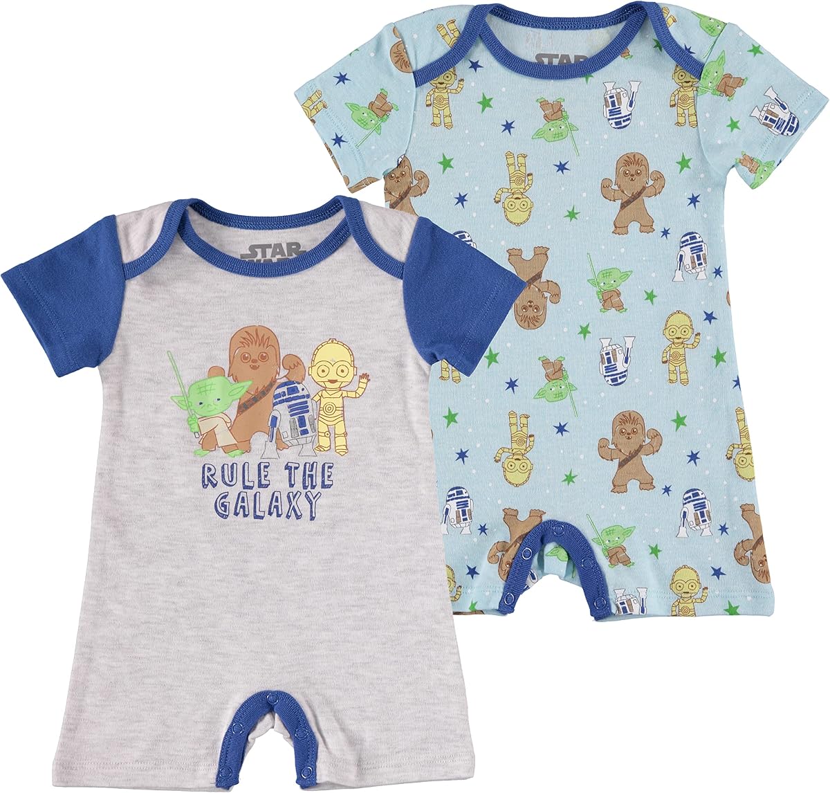 STAR WARS Newborn Baby Boys Infants Snap Suit | Rompers 2 Pack