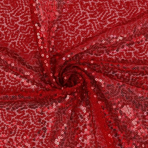 Miniatura 5 de Paquete de 6 manteles de lentejuelas rojas de 12 x 72 pulgadas, camino de mesa brillante de lentejuelas para baby shower, boda, fiesta de cumpleaños