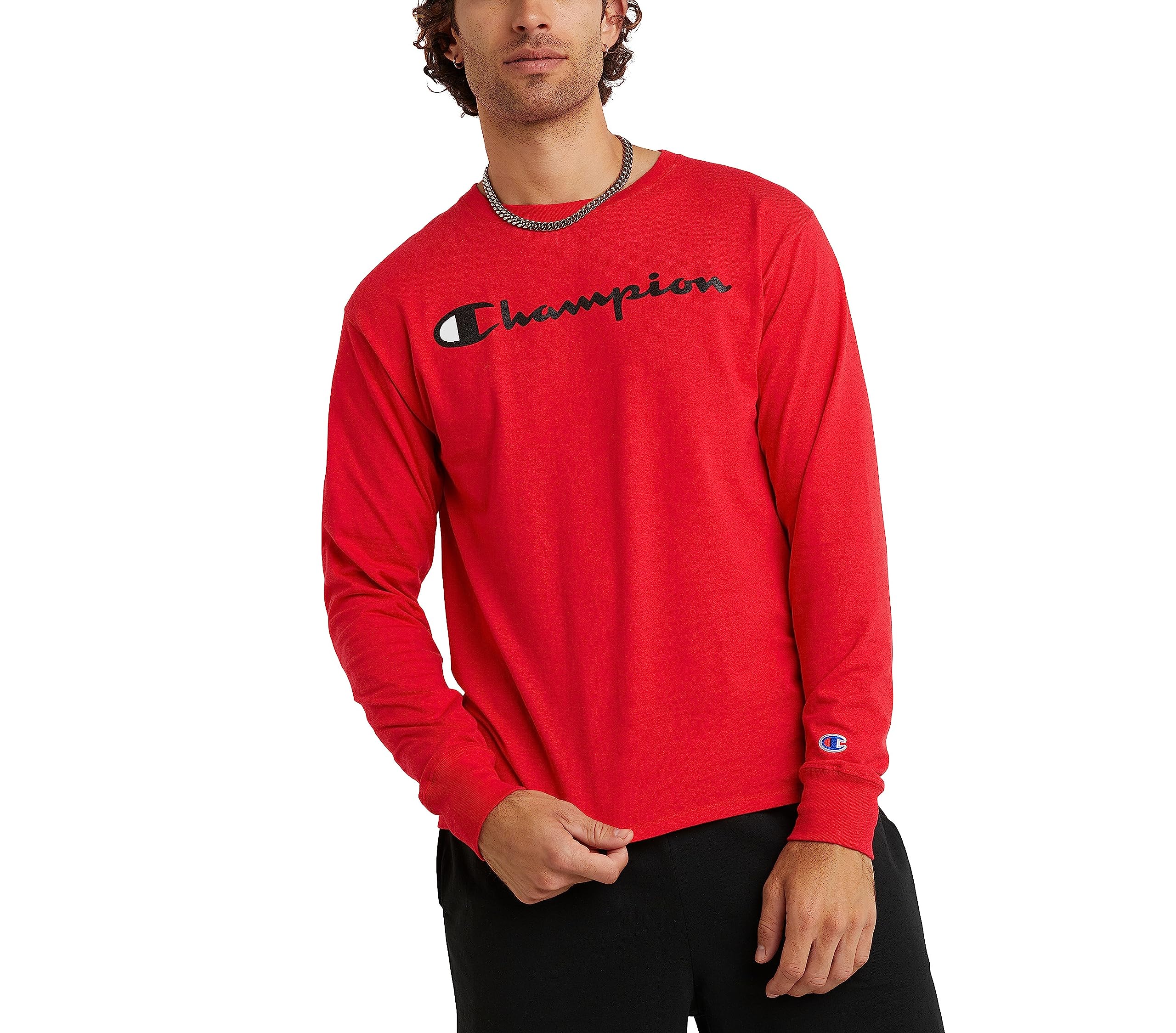 ChampionMen's Long Sleeve T-shirt, Classic T-shirt for Men (Reg. Or Big & Tall)