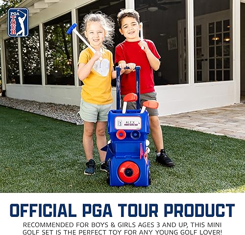 Miniatura 6 de Franklin Sports PGA Tour MyFirst - Juego de palos de golf de plástico para niños + pelotas para niños y niños pequeños, mini juguete derecho+zurdo,