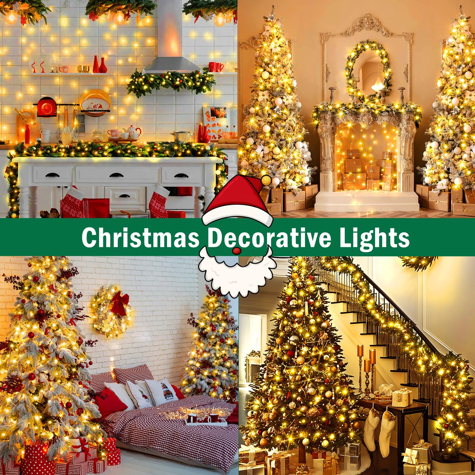 SAUSHENG 600 LED Christmas Tree Lights,30M Indoor Fairy Lights Plug in Warm White Outdoor String Light Waterproof with 8 Modes Timer for Outside Window Wedding Patio Bedroom Xmas Decorations - Image 4