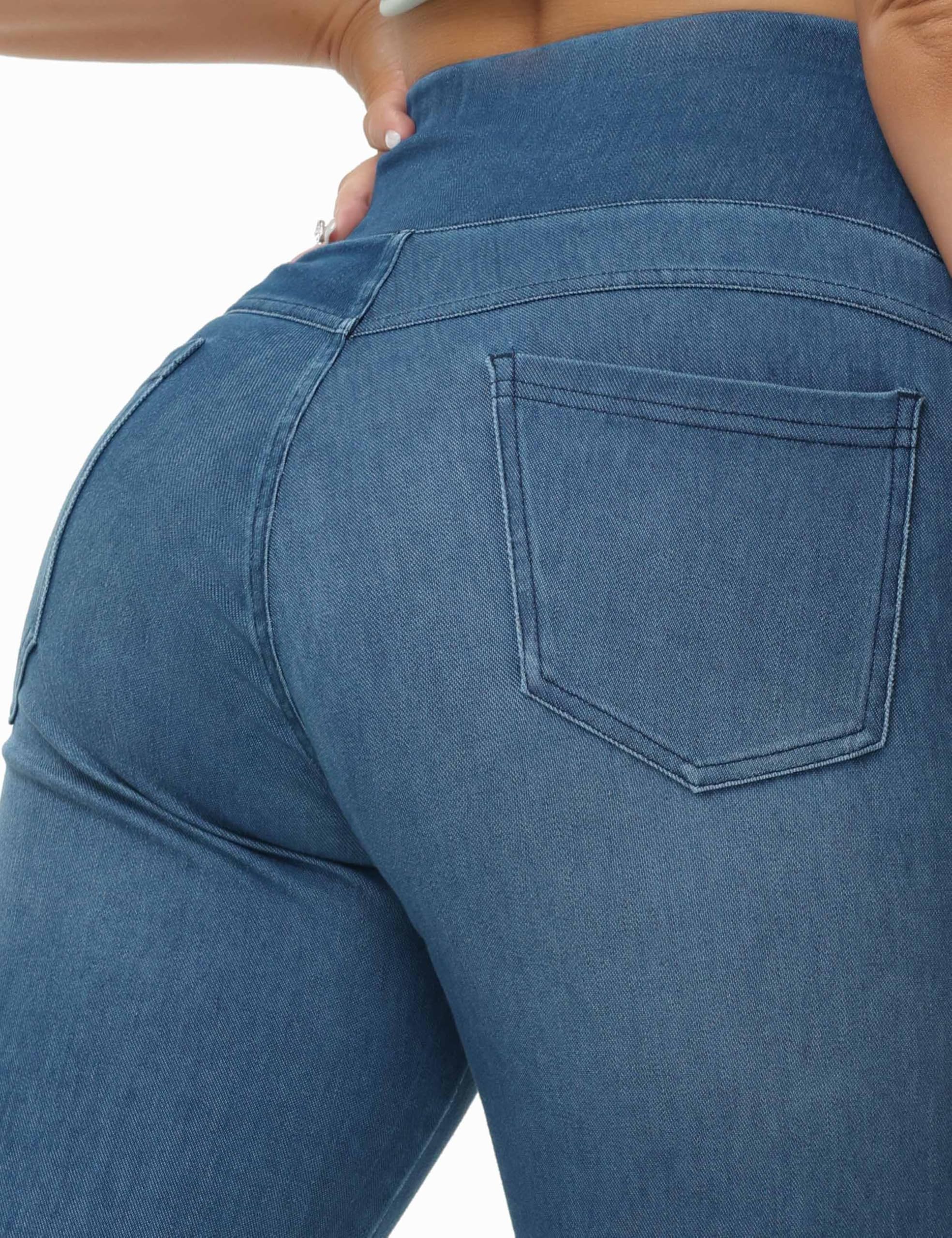 THE GYM PEOPLE Jeggings taille haute pour femme - Extensible - Contrôle du ventre - Legging skinny avec poches