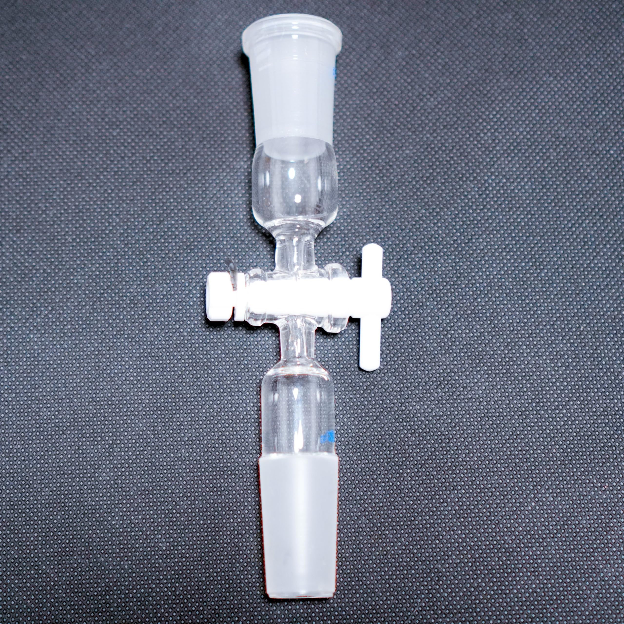 1 szt. adapter do kontroli przepływu ze szkła laboratoryjnego z 24/40 złączami i zaworem PEFT do precyzyjnej kontroli przepływu płynów w laboratoriach