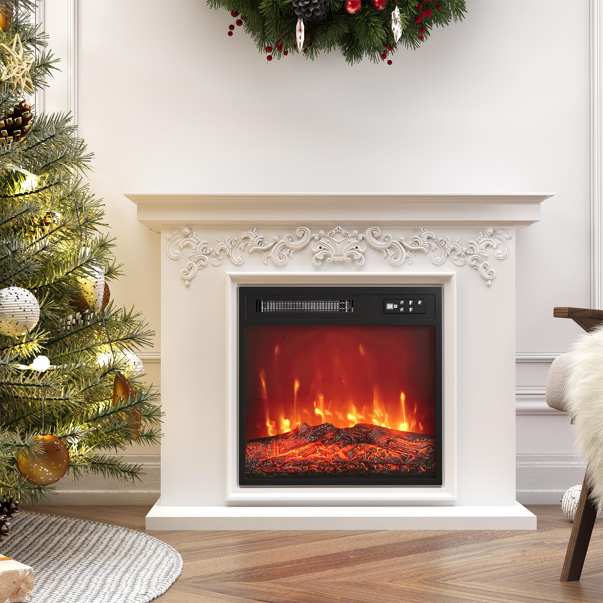 heater8枚セット Amazon.com: Royalcraft 18'' Electric Fireplace Insert, Recessed