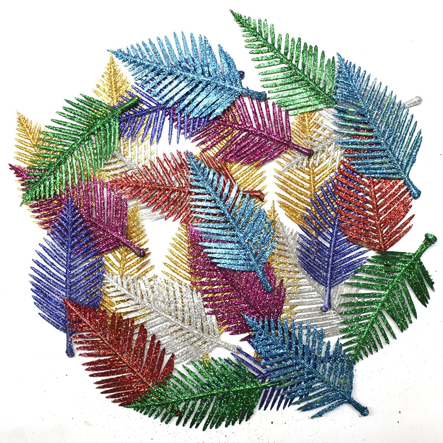 Feuilles à paillettes avec tiges pour loisirs créatifs DIY