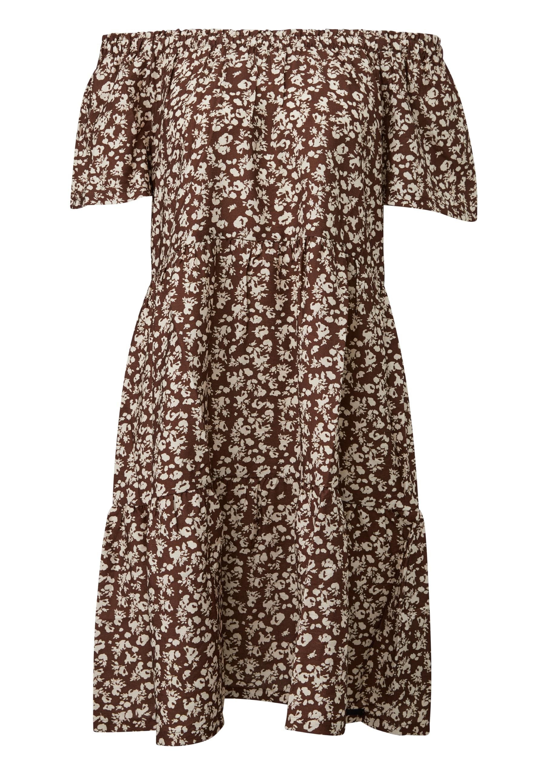 QS Viskosemix-Kleid mit Carmenausschnitt