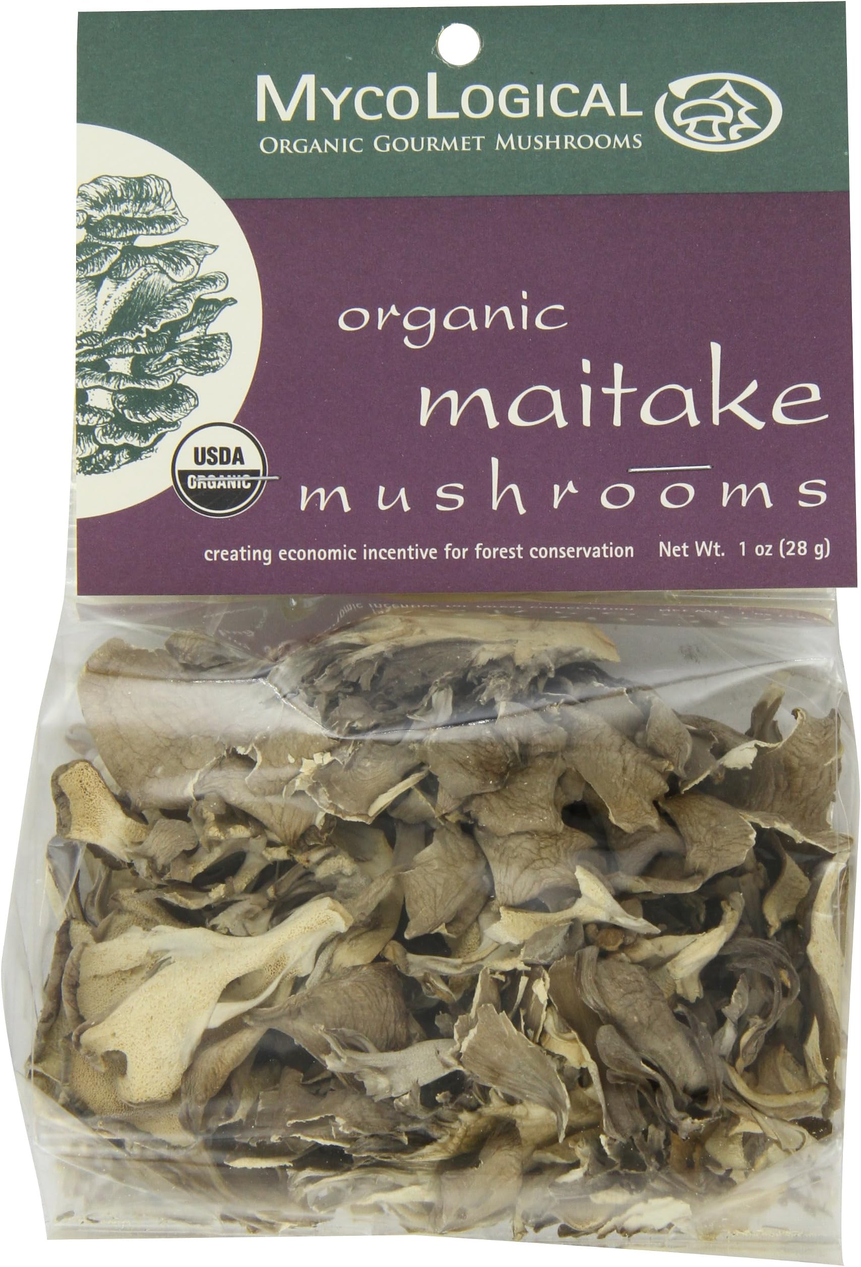 Mycological Dried Organic Maitake Mushrooms, 1 Ounce (Pack of 6)