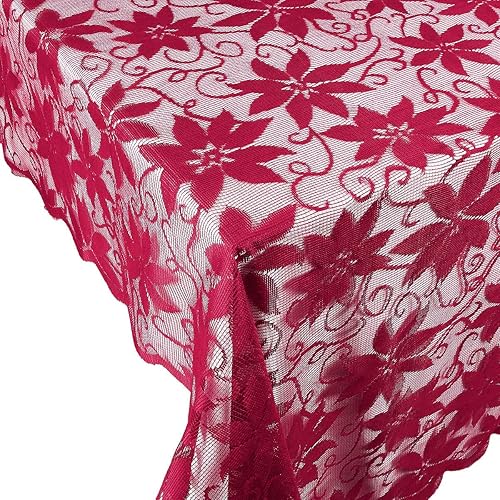 Miniatura 3 de Rockcloud Mantel rectangular de poliéster de 60 x 103 pulgadas para decoración de banquetes de boda, fiesta, color rojo