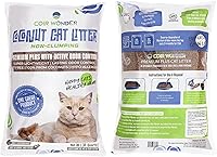 Vista 2 de Arena para gatos con cáscara de coco, ligera, natural y no aglutinante, arena de coco para gatos, mascotas y gallineros, bajo polvo, control de olor