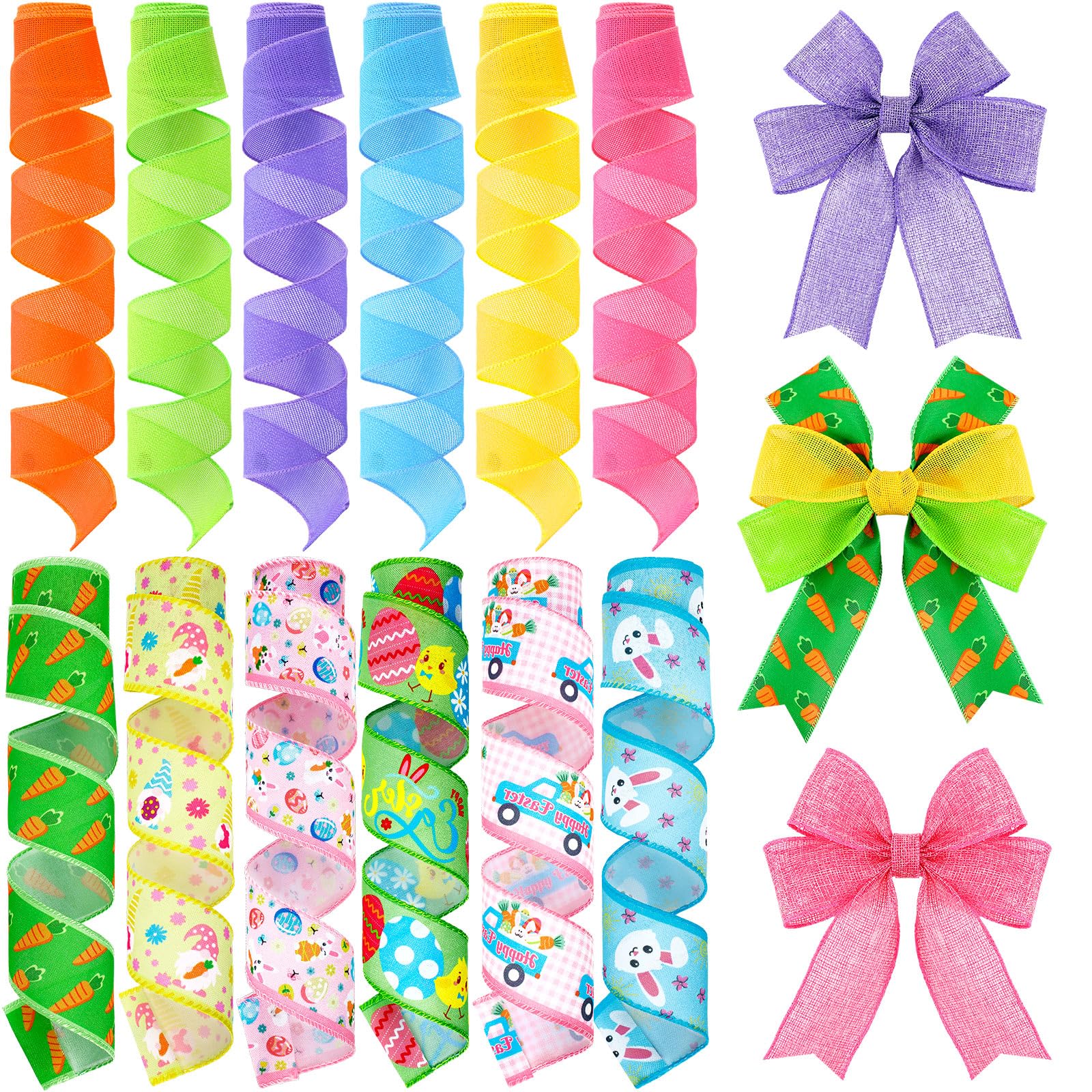 Ruban de Pâques pour emballage cadeau et création de nœuds de coiffure festifs