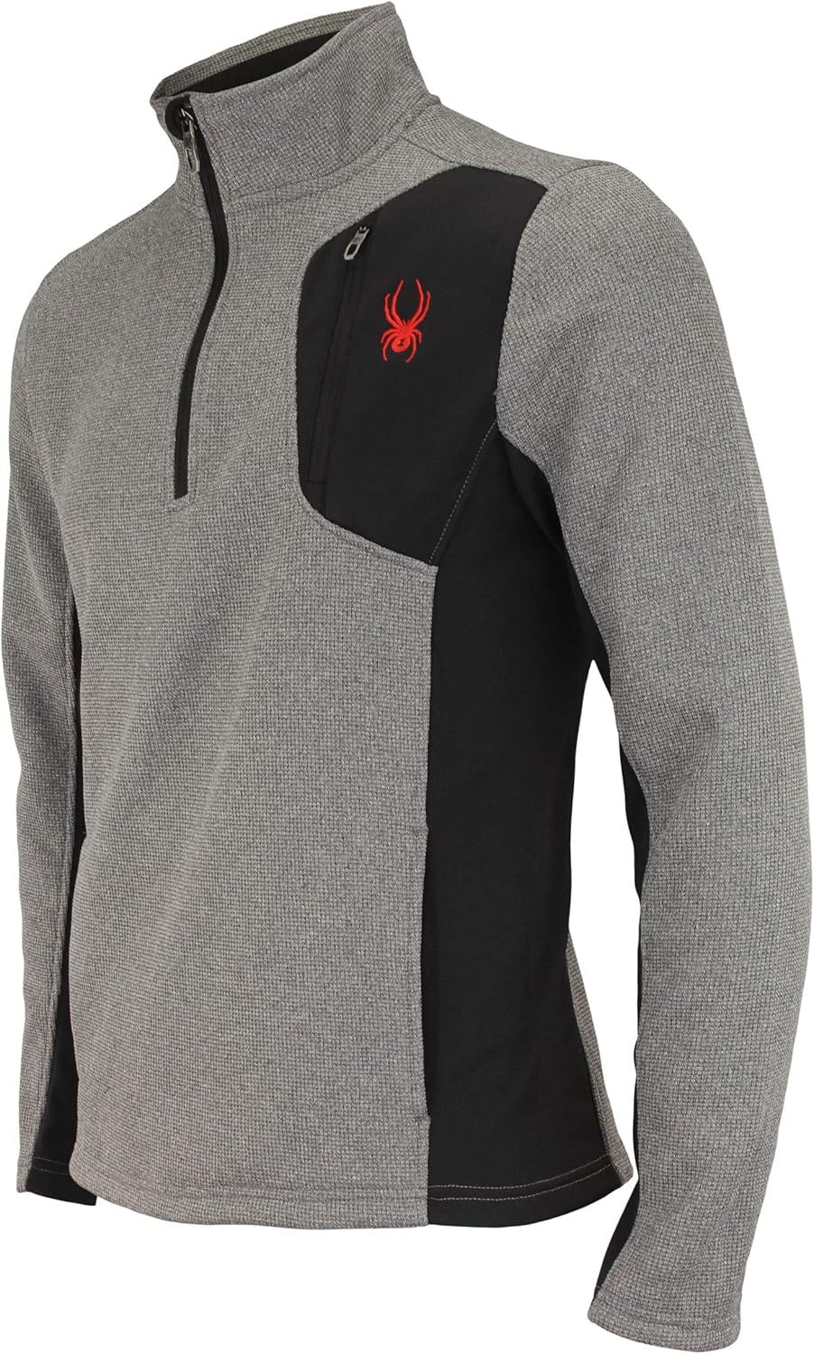 Spyder Men's Raider 1/4 Zip Sweater, Heather Grey (F19) Small
