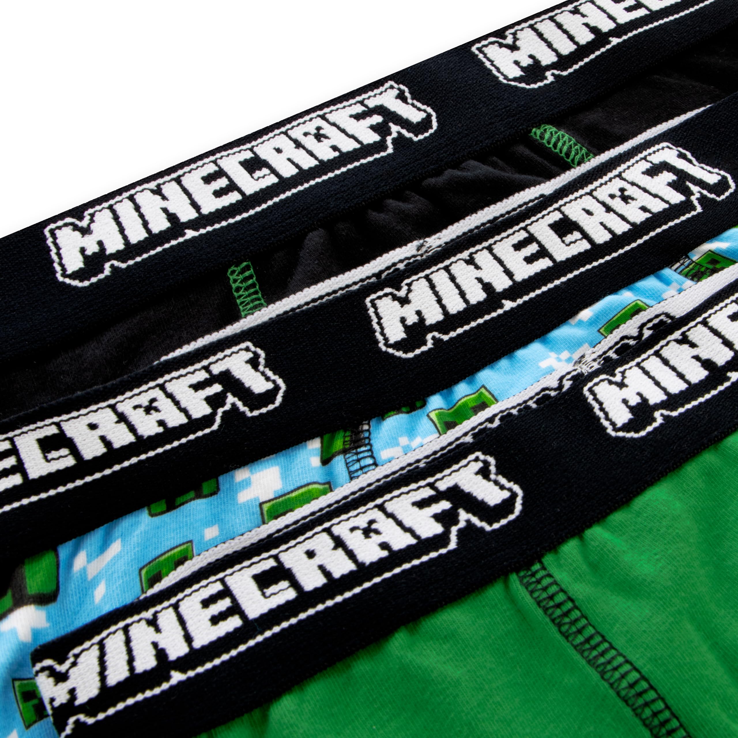 MINECRAFT Boxer Bambino Pacco da 3, Mutande Bambino di Creeper, Boxer Ragazzo Gaming