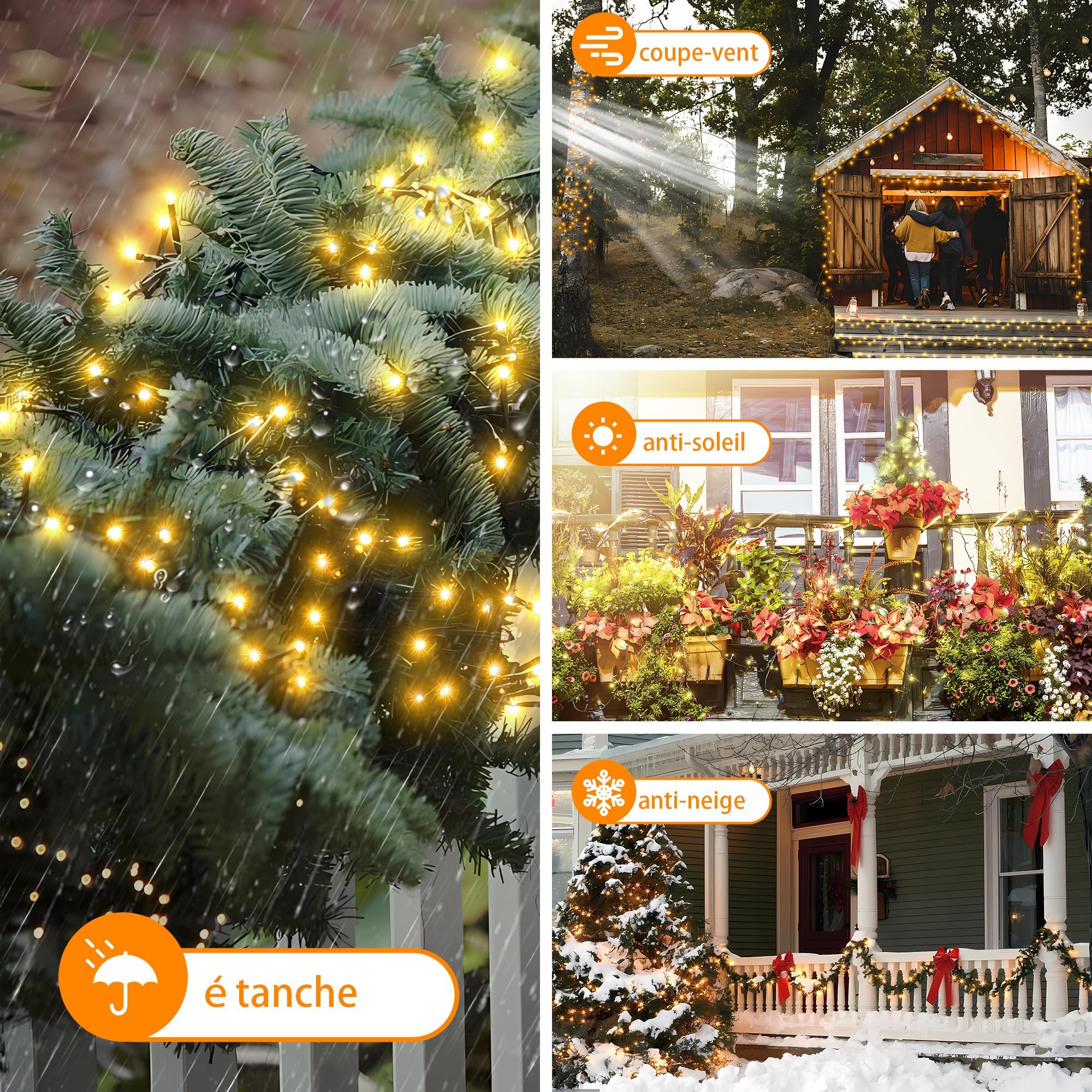 WISD Guirlande Lumineuse 13M 200 LED Bicolore Rose Et Blanc - Réglable En Luminosité Pour Sapin De Noël, Avec Minuterie Et Prise - Décoration Intérieure Extérieure Pour Noël, Chambre, Jardin