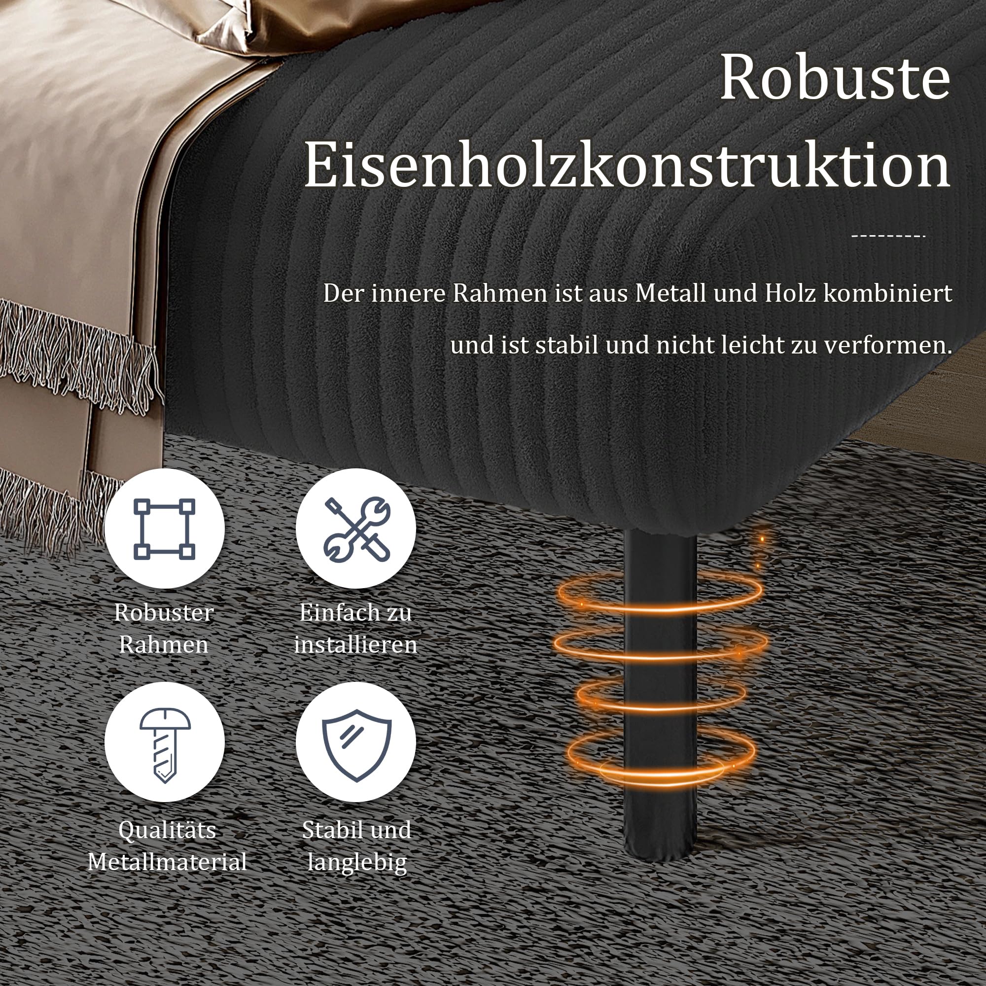 Poltrona moderna per soggiorno, imbottita con tasche laterali, comoda poltrona da lettura con rivestimento in velluto a coste e piedini in metallo, per soggiorno, camera da letto, ufficio