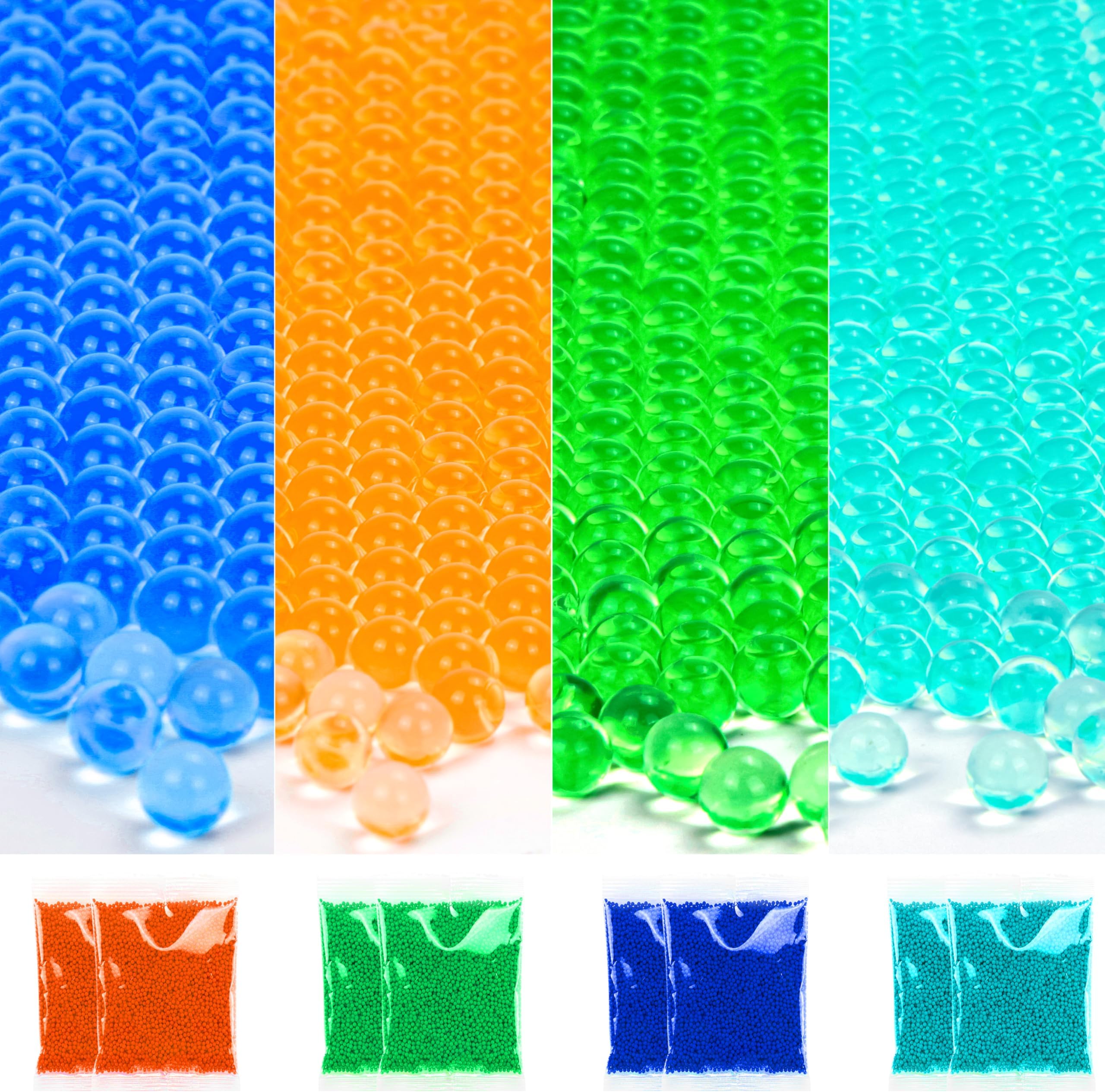 120000 Pcs Gel Balls Blaster Ammo Splat Refill (7-8 mm, 12 Pack), Orange,Green, Blue,Light Blue Gel Splatter 7.5mm Blaster Bullets, for Ages 14+