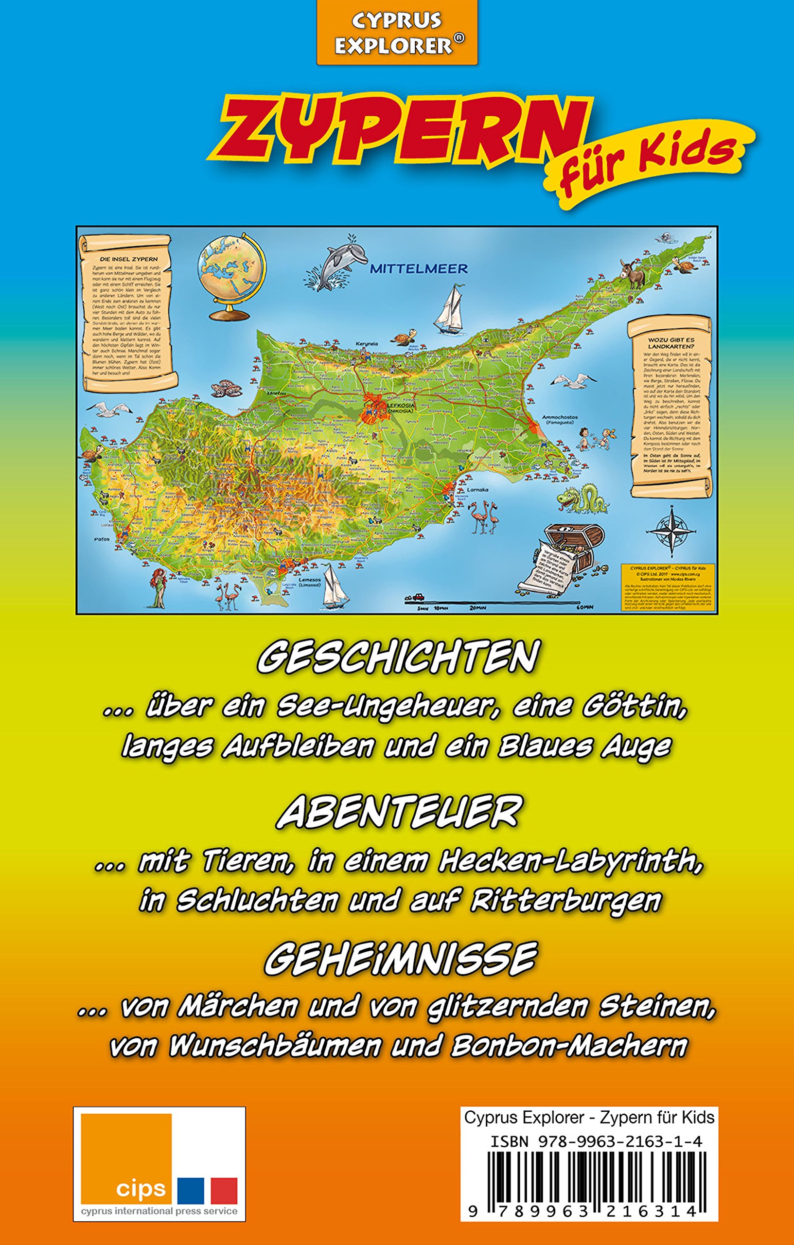 Zypern Die erste Karte der Insel für Kids, Landkarte und Reiseführer für Kinder: Attraktionen, Unternehmungen, Insider-Tipps, Regenwetter-Tipps