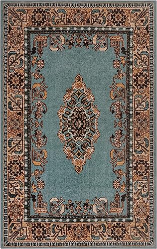 Miniatura 3 de SUPERIOR Aviva Collection - Alfombra antideslizante para interiores, decoración de piso de medallón floral para sala de estar, dormitorio, oficina,