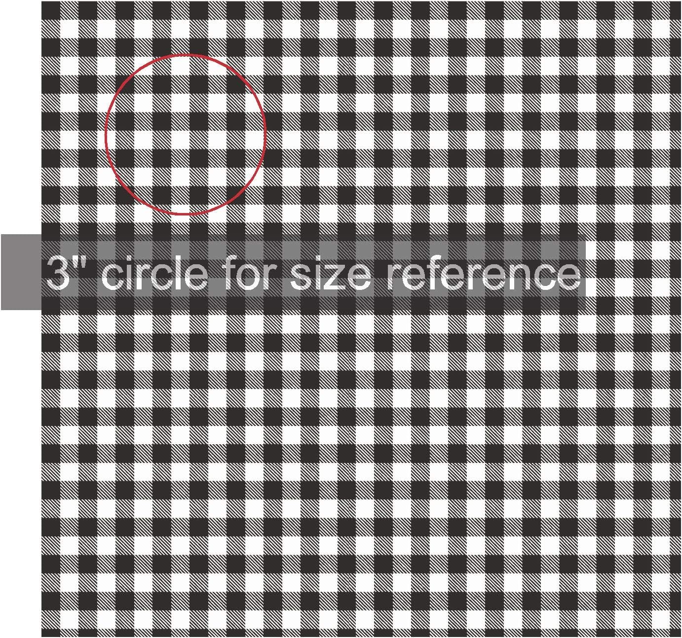 Black and White Buffalo Plaid Vinyl, Printed Vinyl Sheets, Check Vinyl, Red Black, 4-12"x12" Bundle (White/Black)