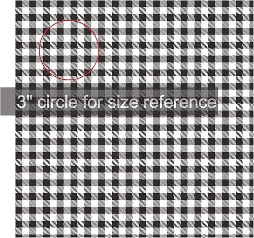 Miniatura 4 de Vinilo a cuadros blanco y negro, hojas de vinilo impresas, vinilo a cuadros, rojo negro, paquete de 4-12 x 12 pulgadas (blanconegro-rojonegro)