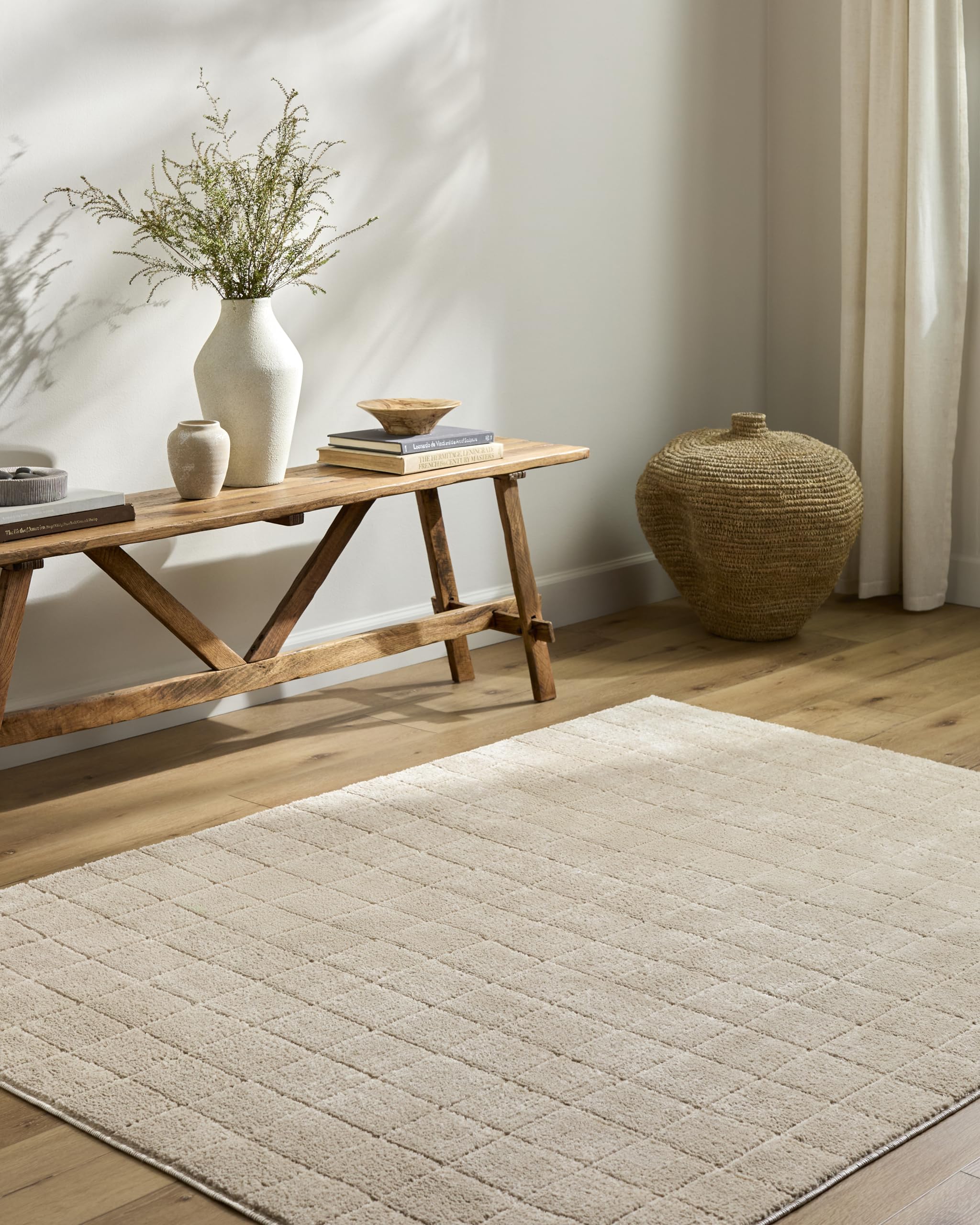 Livabliss Our Pnw Home Cascade-Modern Beige Brown Graphic High Pile Living Dining Bedroom Rug 200 X 275 Cm Easy CareNon Shedding from B&Q