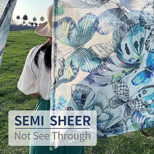 Miniatura 2 de ILUOGUDU Cortinas semitraslúcidas de 84 pulgadas de largo para sala de estar, dormitorio, casa de campo, cortinas texturizadas de lino con textura,