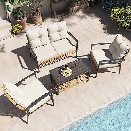 Laussaint Home All-Weather Wicker Conversation Set