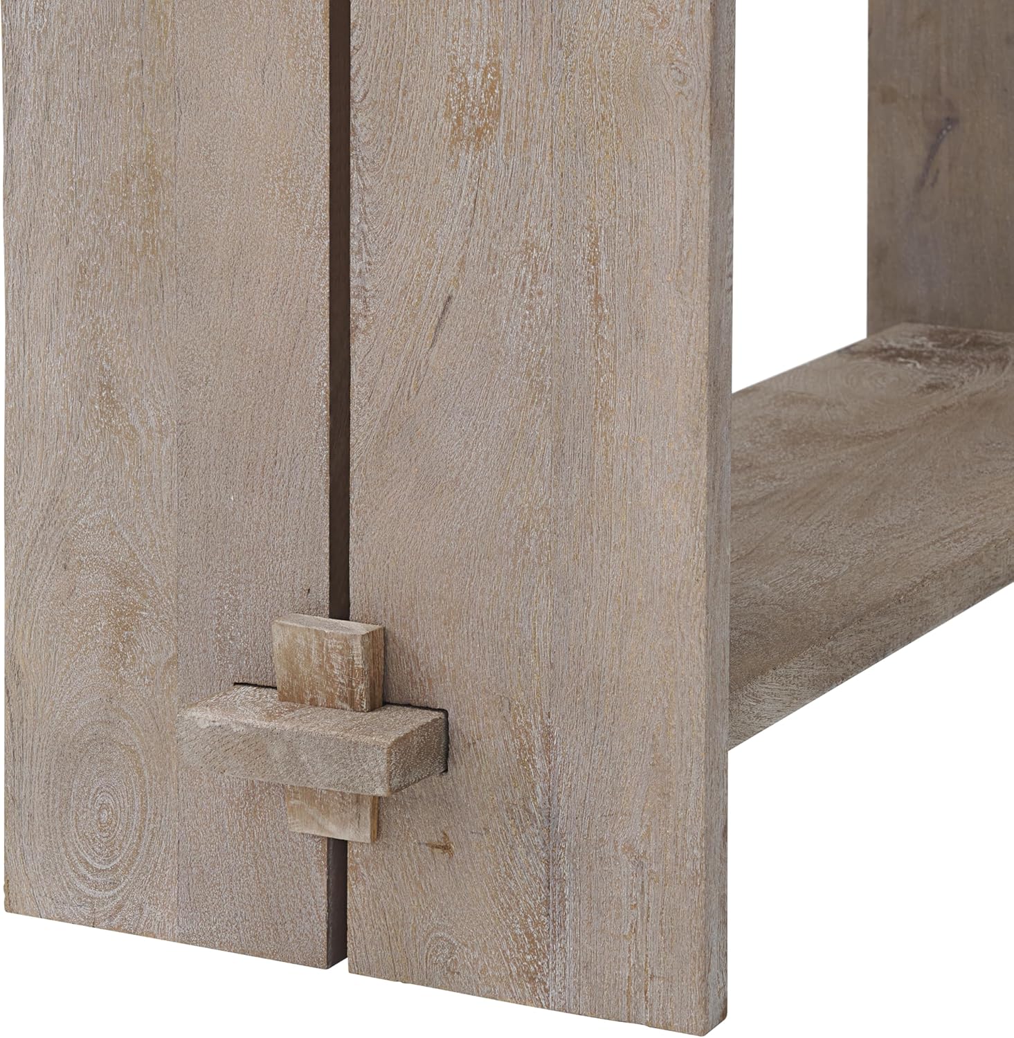 Castleton Mango Wood Console Table, 52 in. W Entryway Table with Dual Shelf Storage, Driftwood Finish, Ideal for Mudroom, Hallway, or Living Room - Image 6