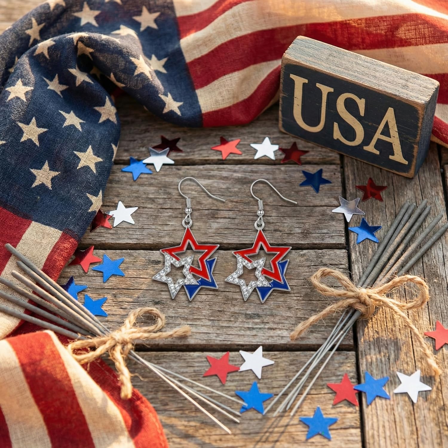 Halloween, Christmas, 4th of July Patriotic Earrings, Holiday Earrings Independence Day Stud Dangle Drop Earrings Hook Fashion Jewelry Gift for Women - Image 2