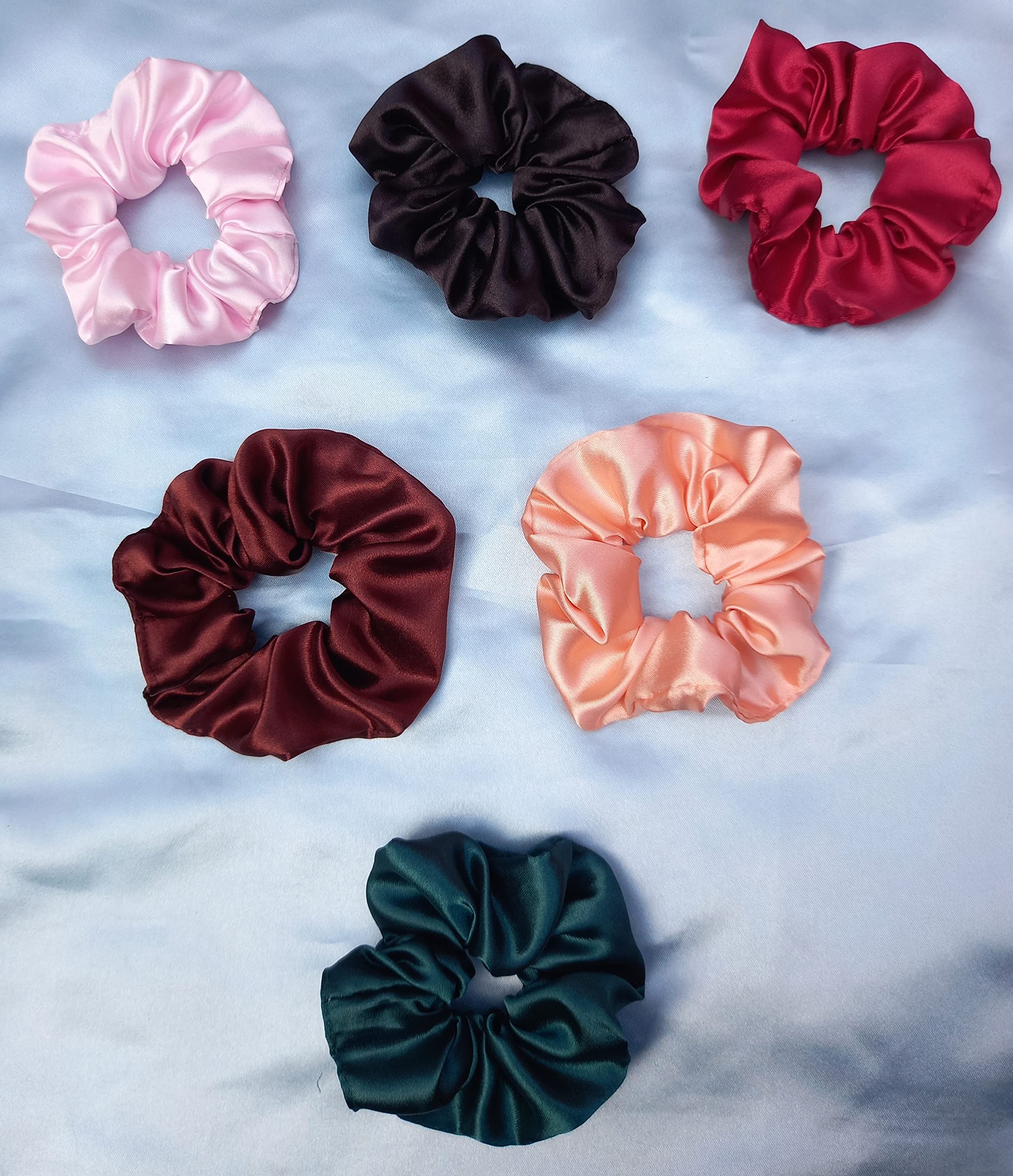 Satin Scrunchies for Women/girls - Exact Colors as Pic, Multi-Color Scrunchies | Plain Pastel Shades, Quality Tie Elastic (Pack of 6-Prism) (B09Q96NBXV) Amazon Price History, Amazon Price Tracker