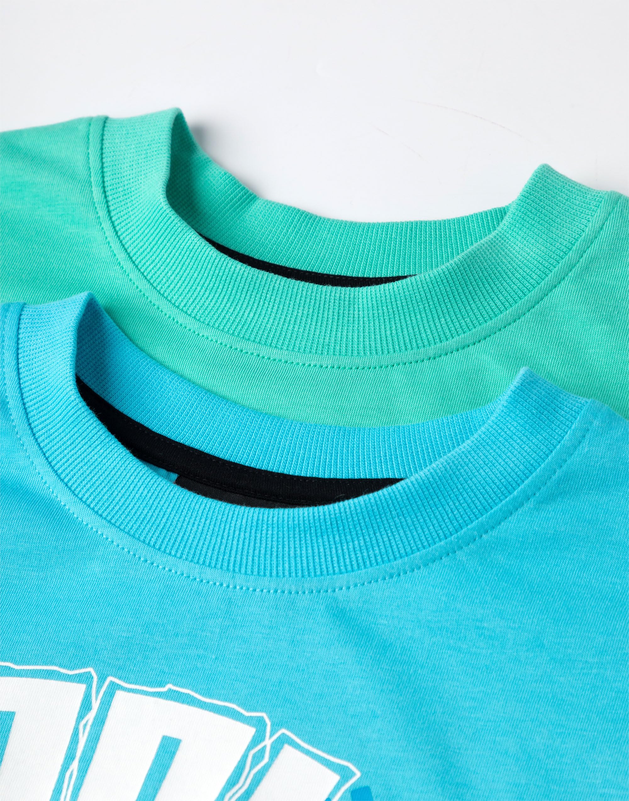 Minecraft Creeper Boys Paquete múltiple de 2 Conjuntos de Pijamas de Manga Corta | Pijamas de Dibujos Animados Azules y Verdes | Boom Diseño Gráfico | Ropa de Jugador para niños