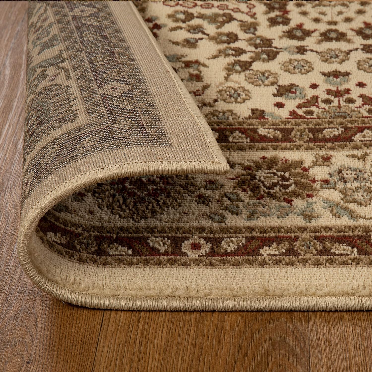 Superior Indoor Area Rug or Runner, Jute Backing, Traditional Floral Scroll Medallion, Ideal for Entryway, Living Room, Kitchen, Bedroom, Hallway, Floor Cover, Astral Collection, 2' 7" x 8', Taupe