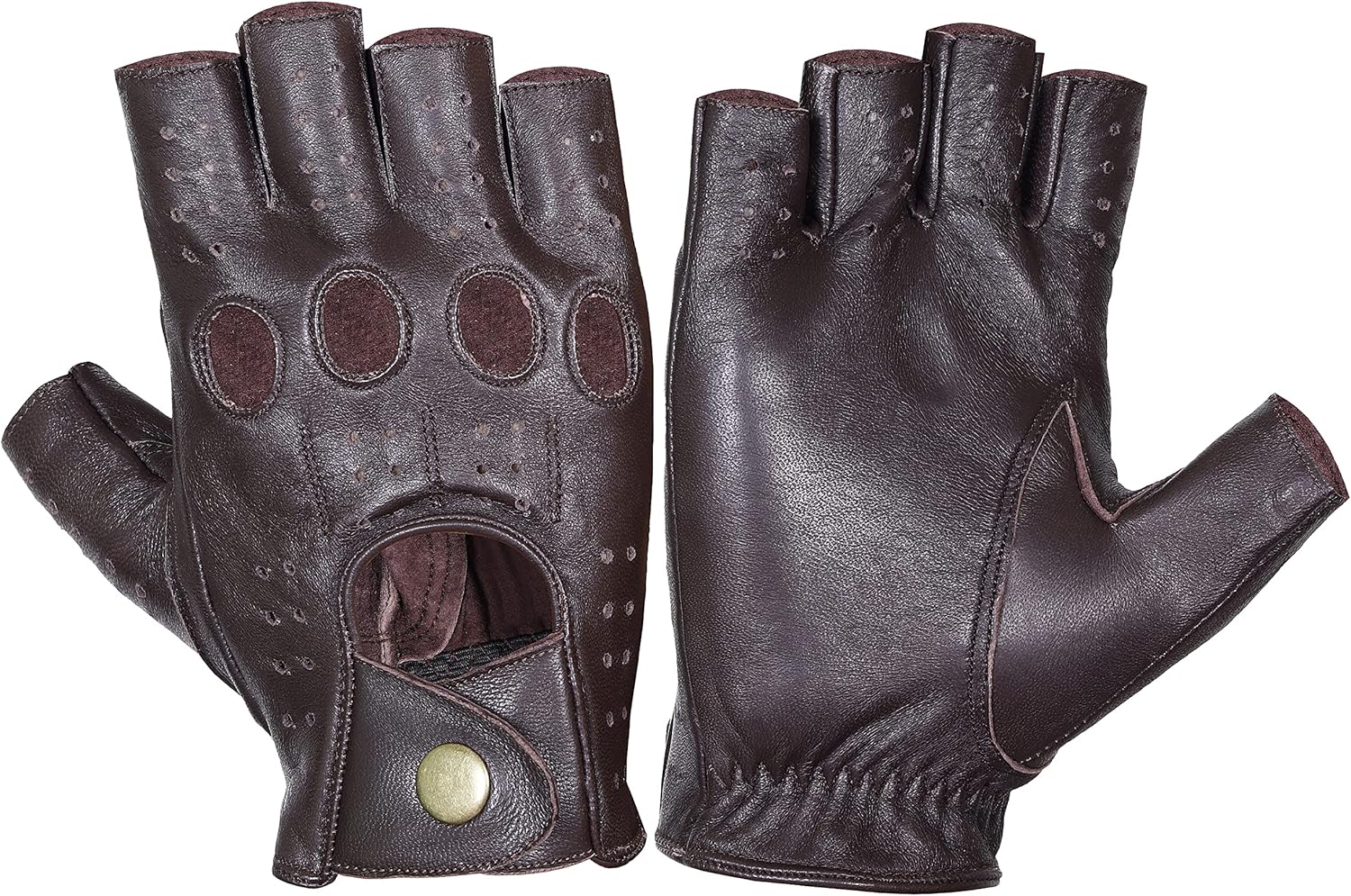 Genuine Lambskin leather motorcycle half finger Gloves