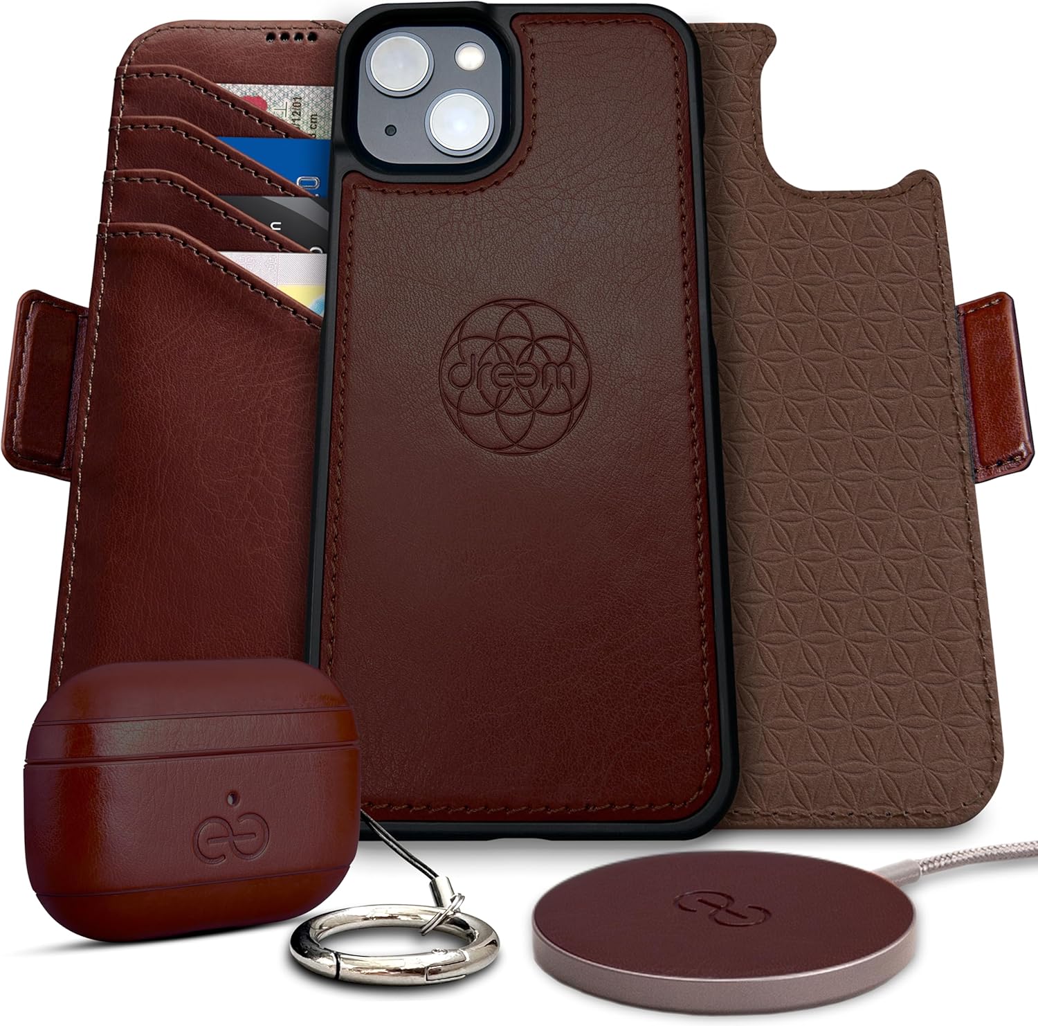dreem Fibonacci iPhone 15 Pro Funda Cartera/Funda 2 en 1 a Prueba de