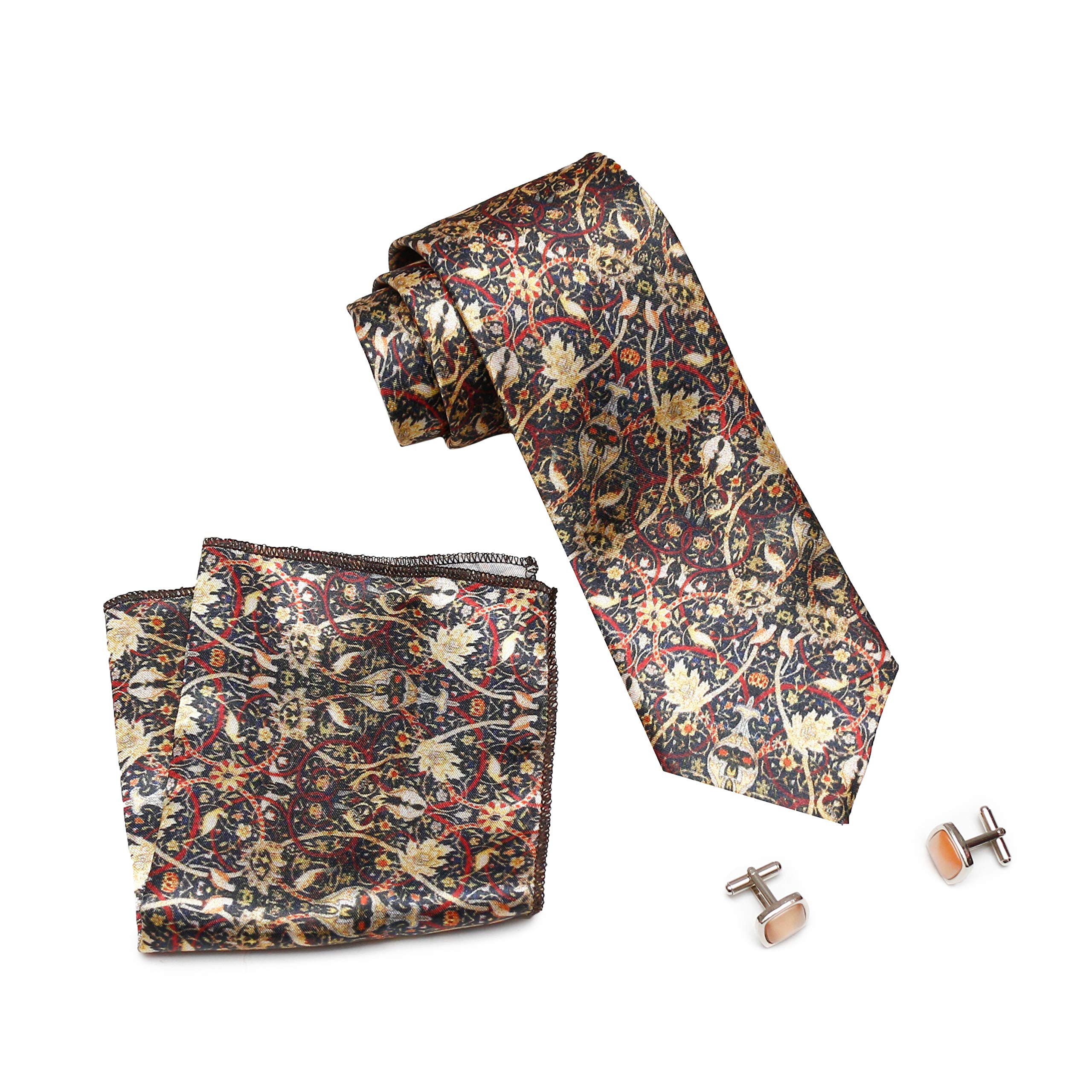 mensome Multicolour Formal Neck Tie And Cufflink Set For Men Formal Gift Combo-picture-30