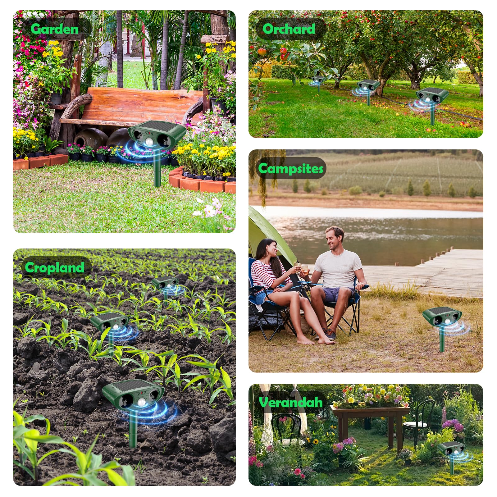 Repellente per Gatti Ultrasuoni, Repellente Solare con Rilevatore di Movimento, Impermeabile Repellente per Gatti da Esterno, Allontanare i Animali dal Giardino per Volpi, Scoiattoli, Cani