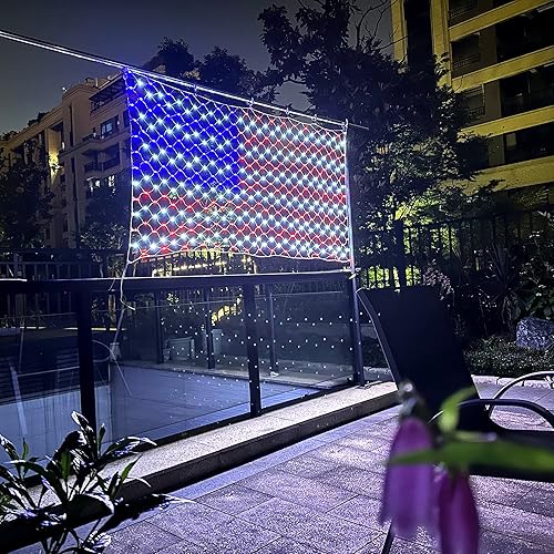 Miniatura 4 de Red LED de bandera estadounidense, impermeable, letrero patriótico de Estados Unidos para interiores y exteriores, decoración del Día de la
