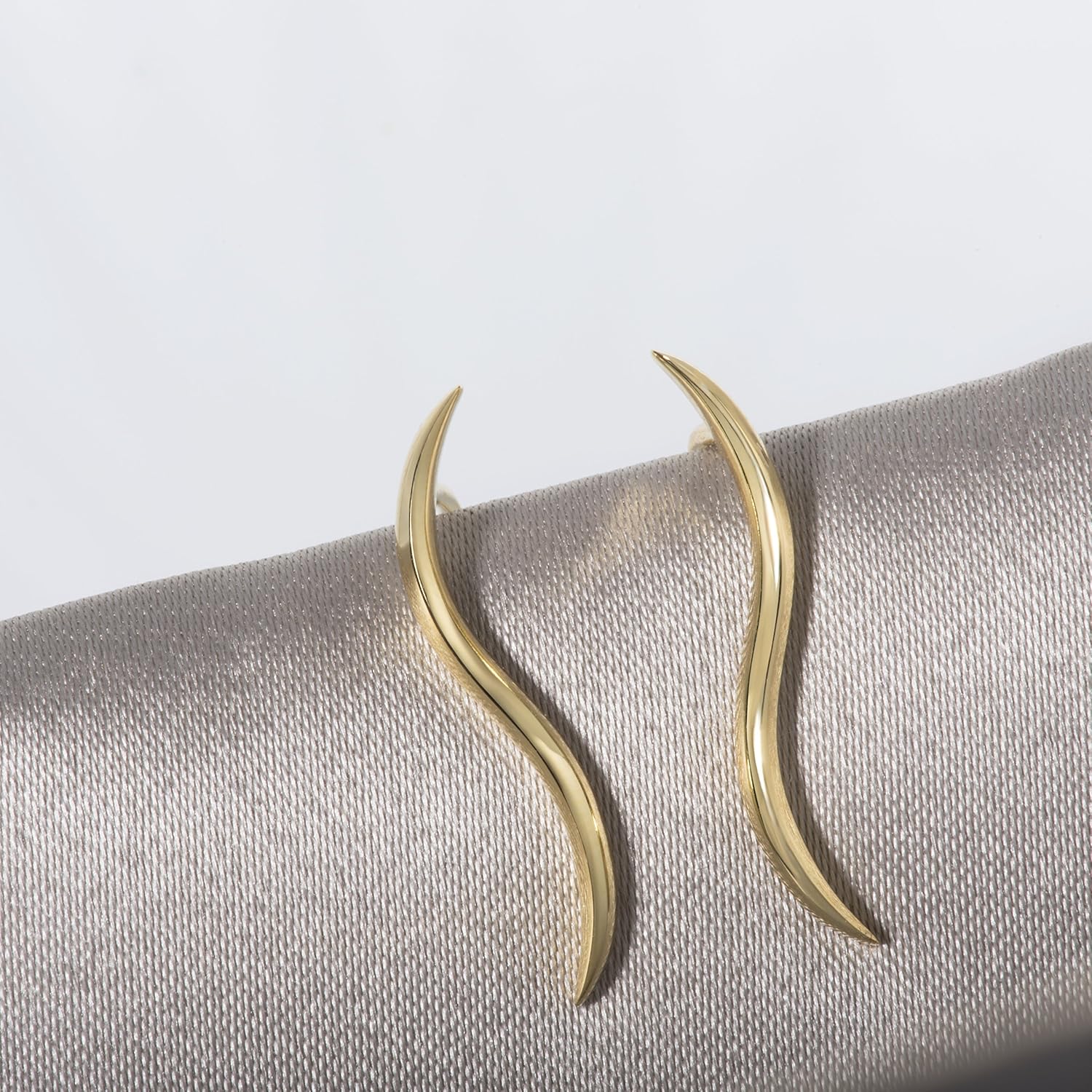 S.Leaf Sterling Silver Ear Climber Earrings for Women Gold Plated Ear Crawler Cuff Earrings for Women Girls Trendy Gifts