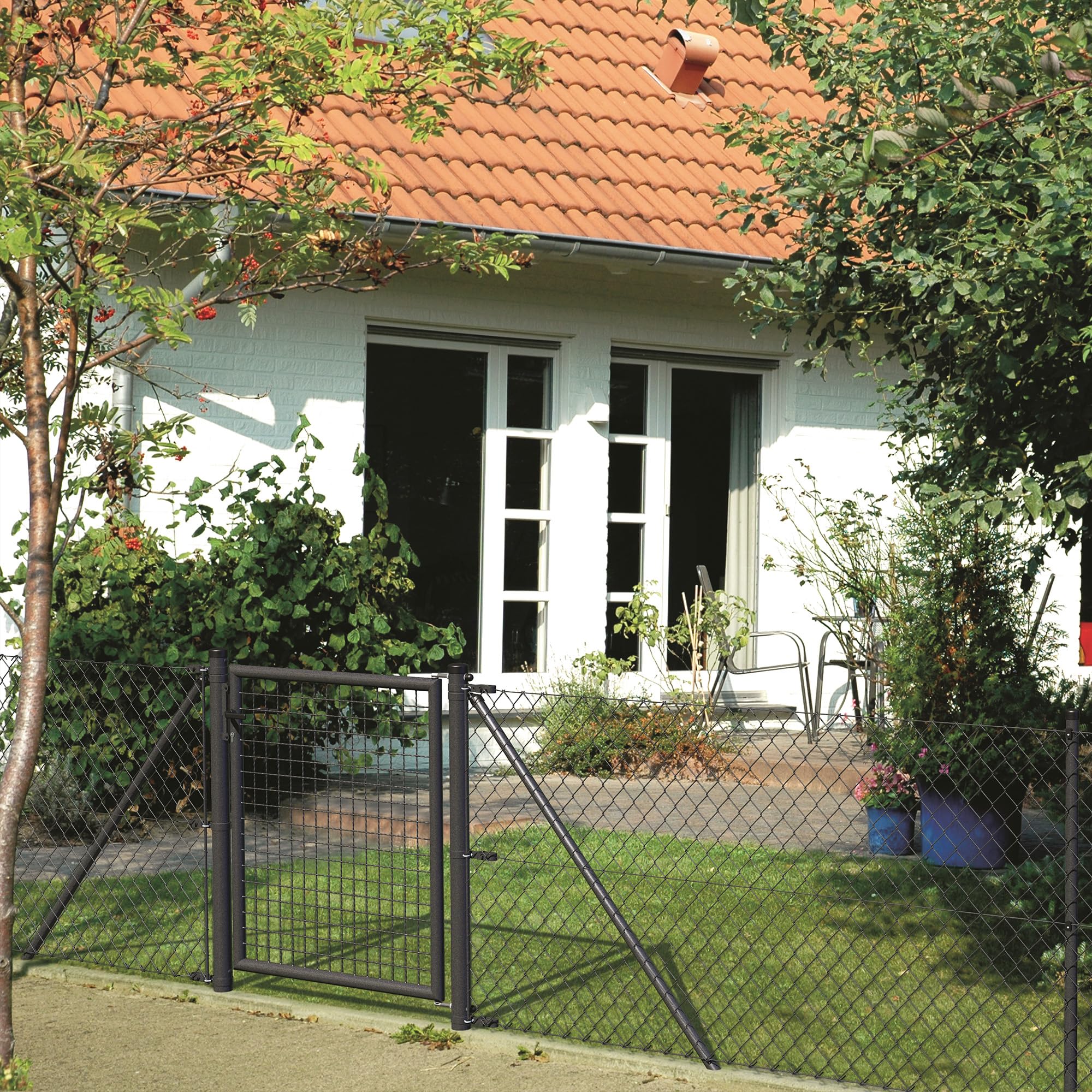 siwitec Maschendraht Geflecht anthrazit 15 x 0,8 m, Maschendrahtzaun, Viereckgeflecht 60 x 60 mm Maschendrahtweite, Stahl Drahtgitter