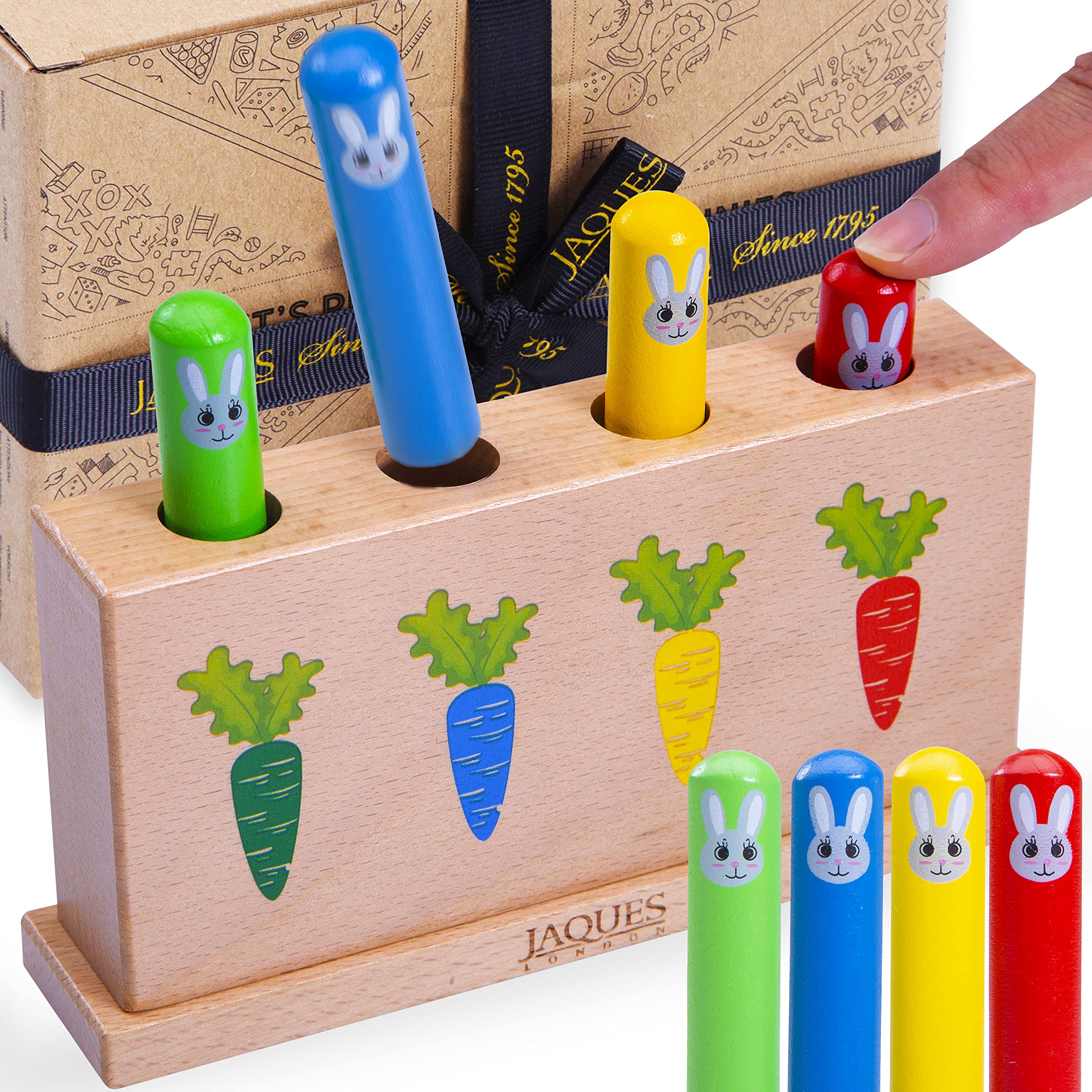 Jaques of London Wooden Toys Bunny Pop Up Toy Toddler Educational